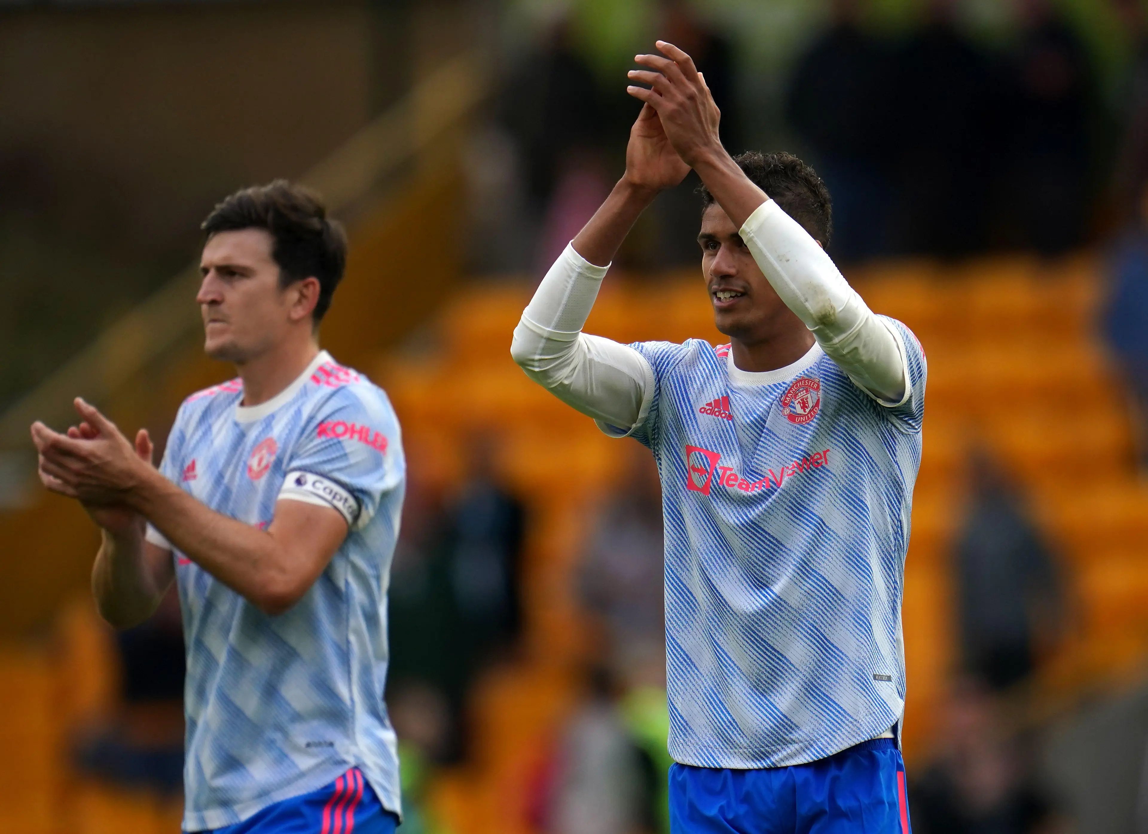 Harry Maguire and Raphael Varane lost just two games when starting together last season. (Alamy)