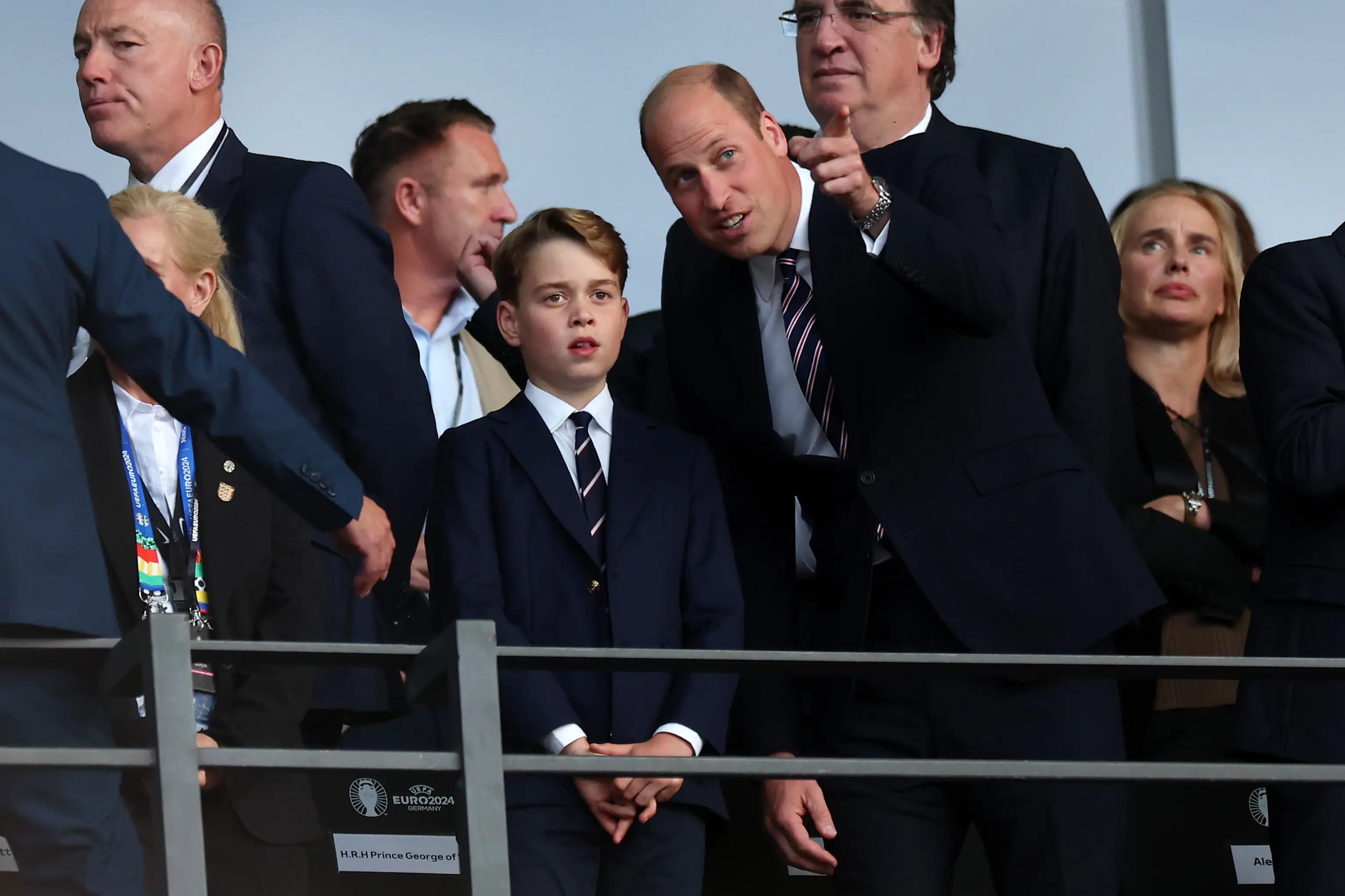 Prince William and Prince George in attendance for the Euro 2024 final. Image: Getty