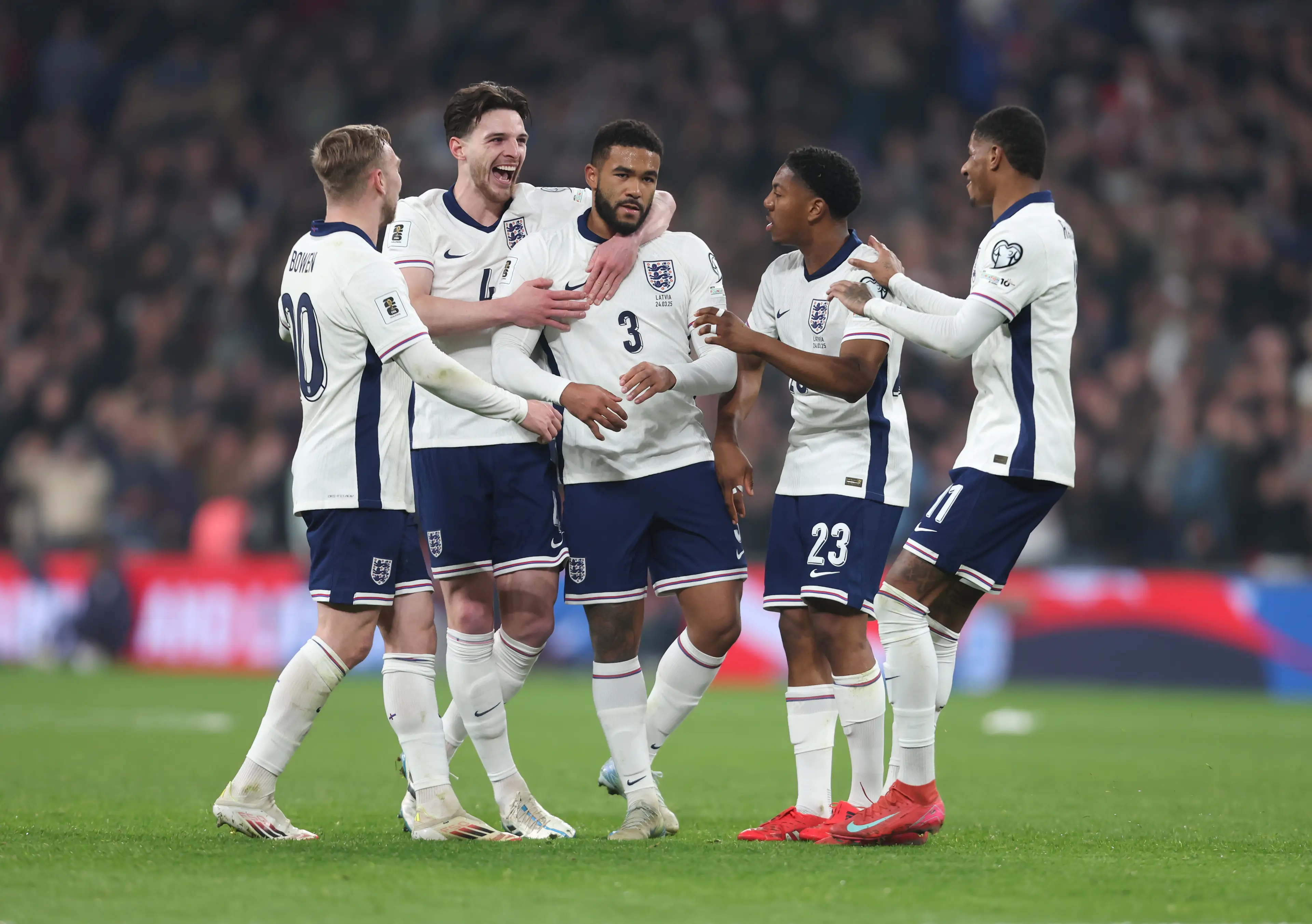 Reece James after scoring for England against Latvia- Getty