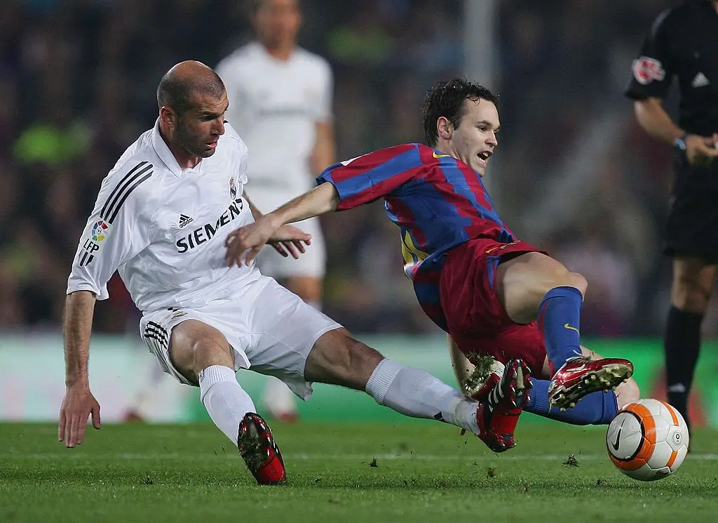 Zinedine Zidane faced Andres Iniesta several times in the Spanish league. (Image: Getty)