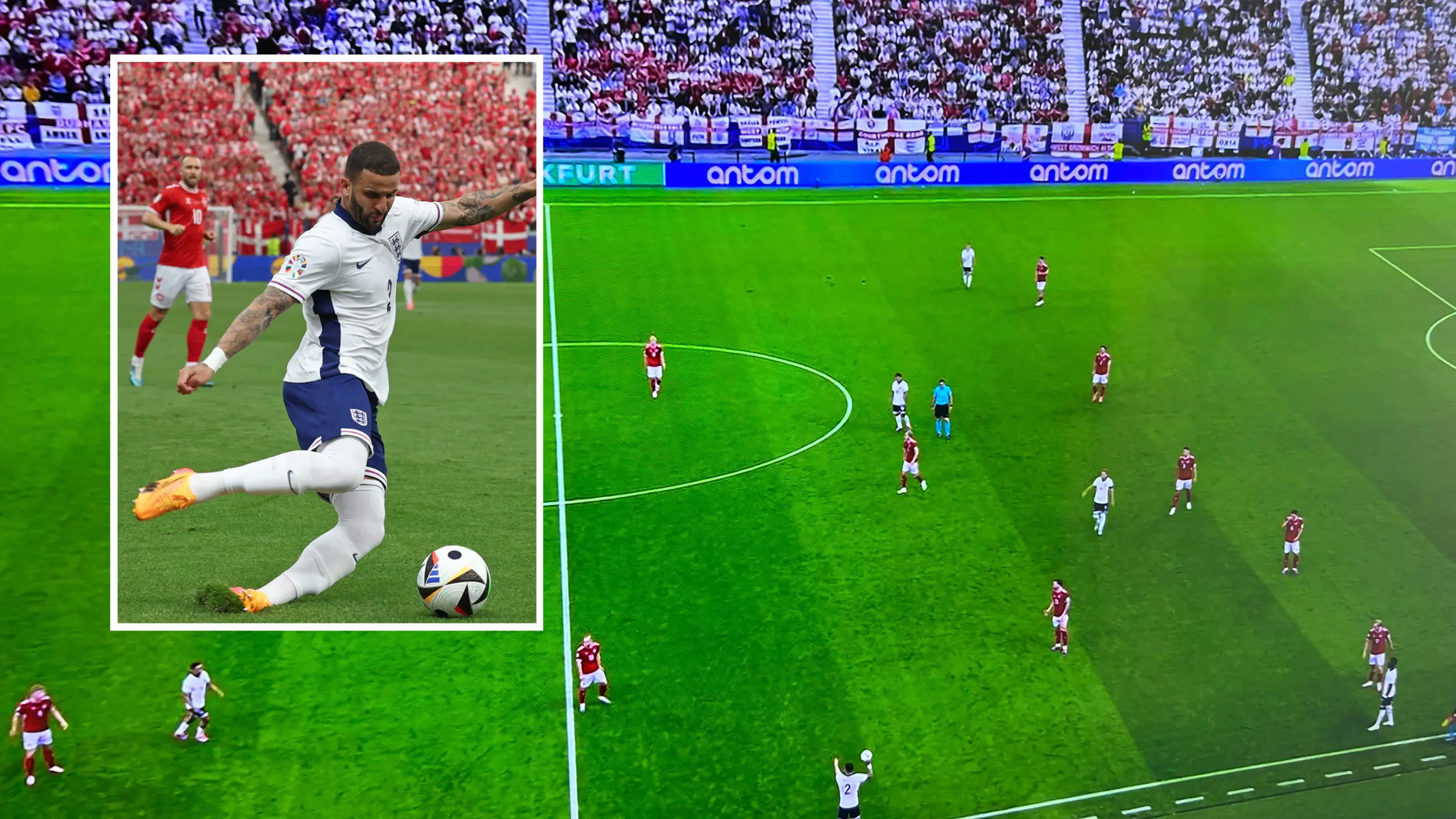 England fans all make the same complaint during first half of Denmark clash