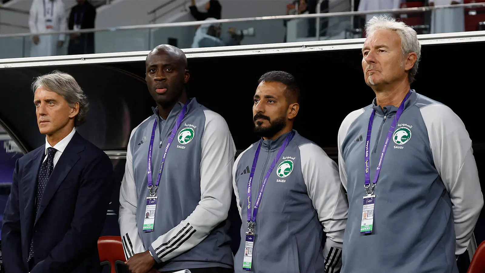 Toure worked alongside his former Man City boss Roberto Mancini with Saudi Arabia (Image: Getty)