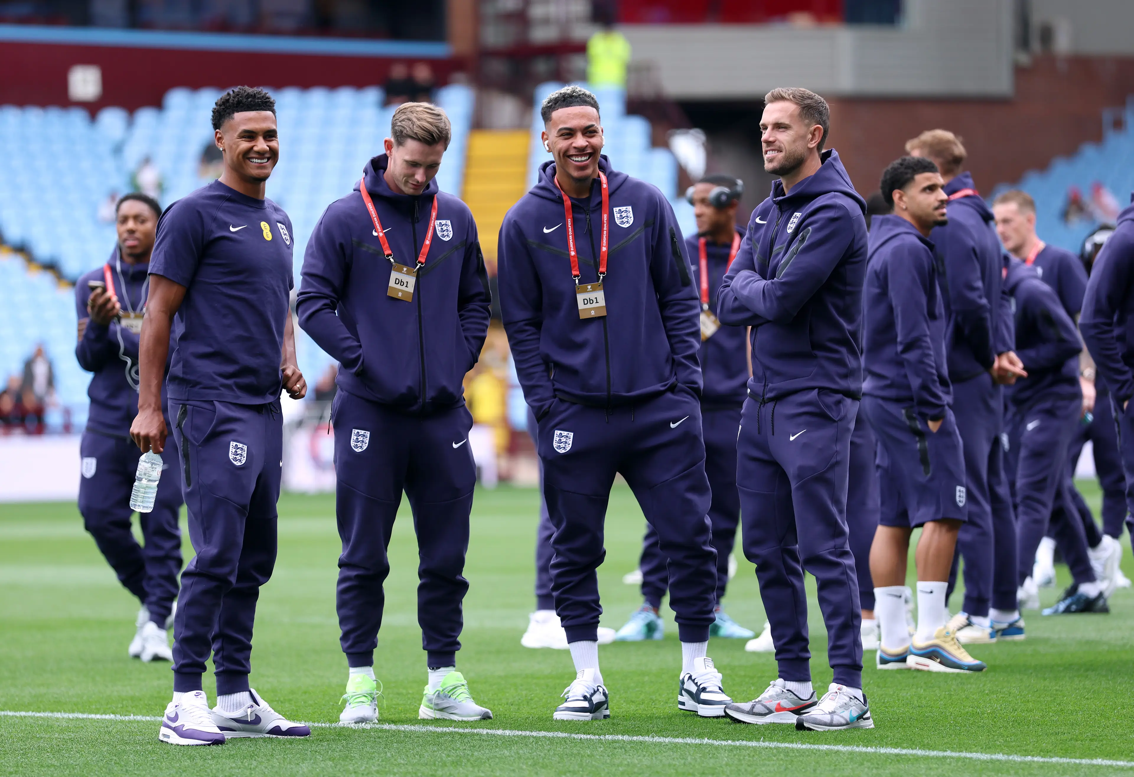 England players gather at Villa Park ahead of kick-off against Andorra. Image: Getty 