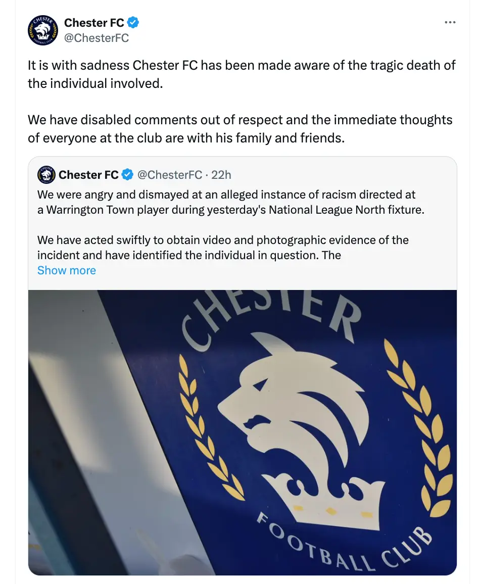 Image credit: X/@ChesterFC