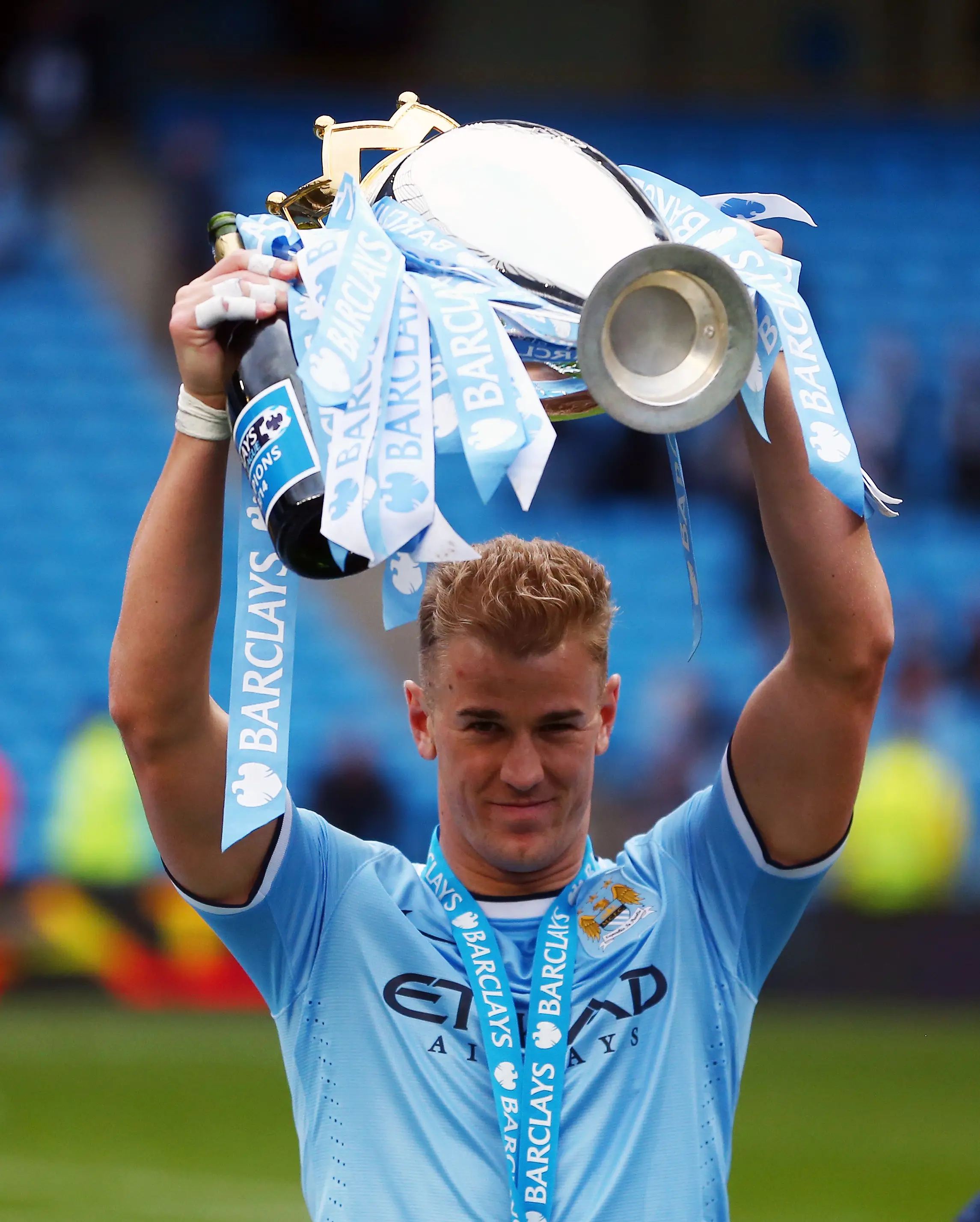Hart won two Premier League titles. Image: Getty