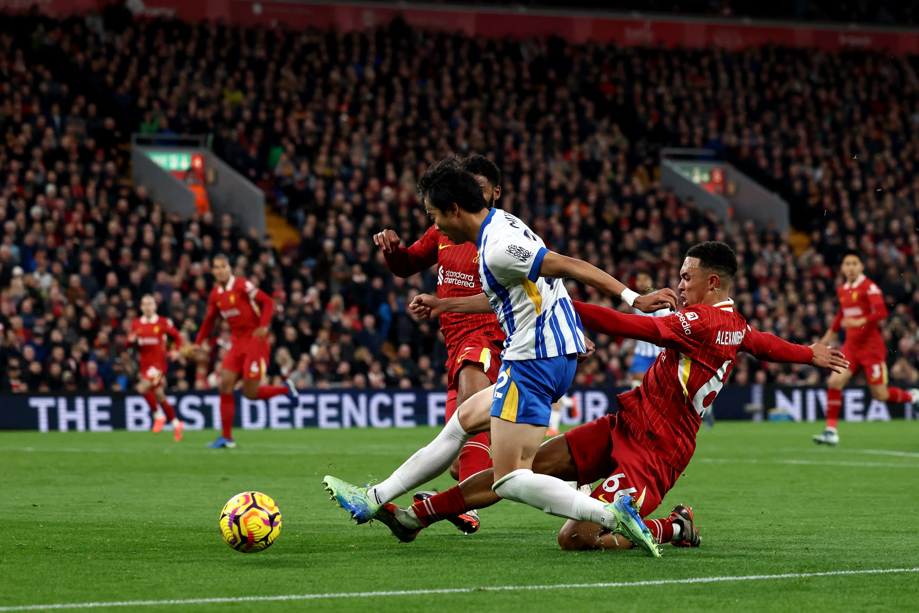 Trent Alexander-Arnold in action against Brighton. Image: Getty 