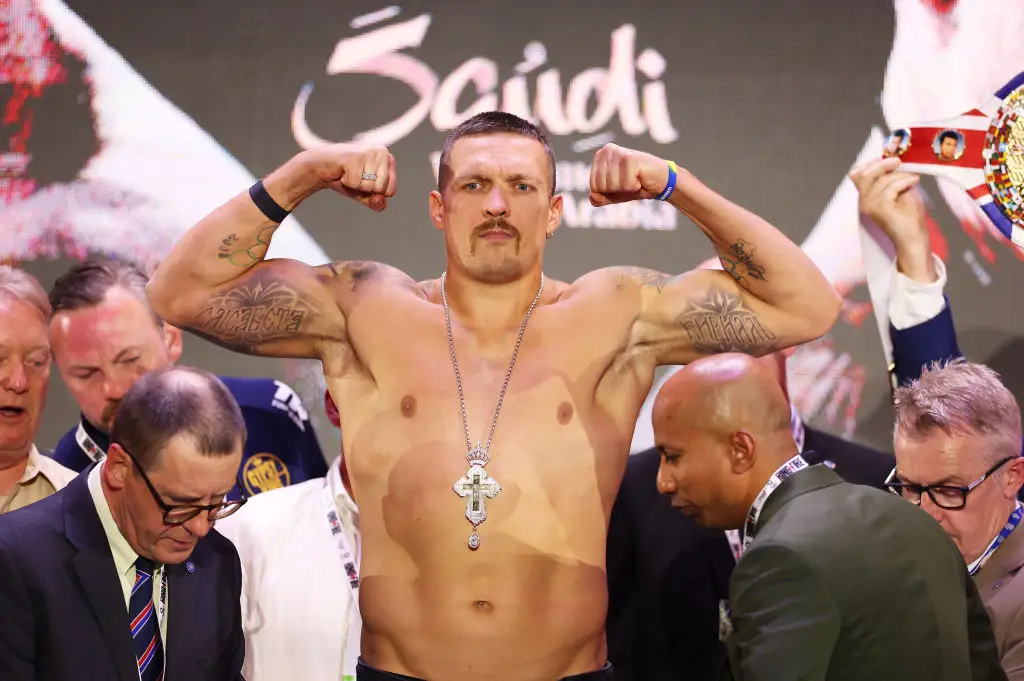 Oleksandr Usyk often wears a crucifix necklace (Credit:Getty)