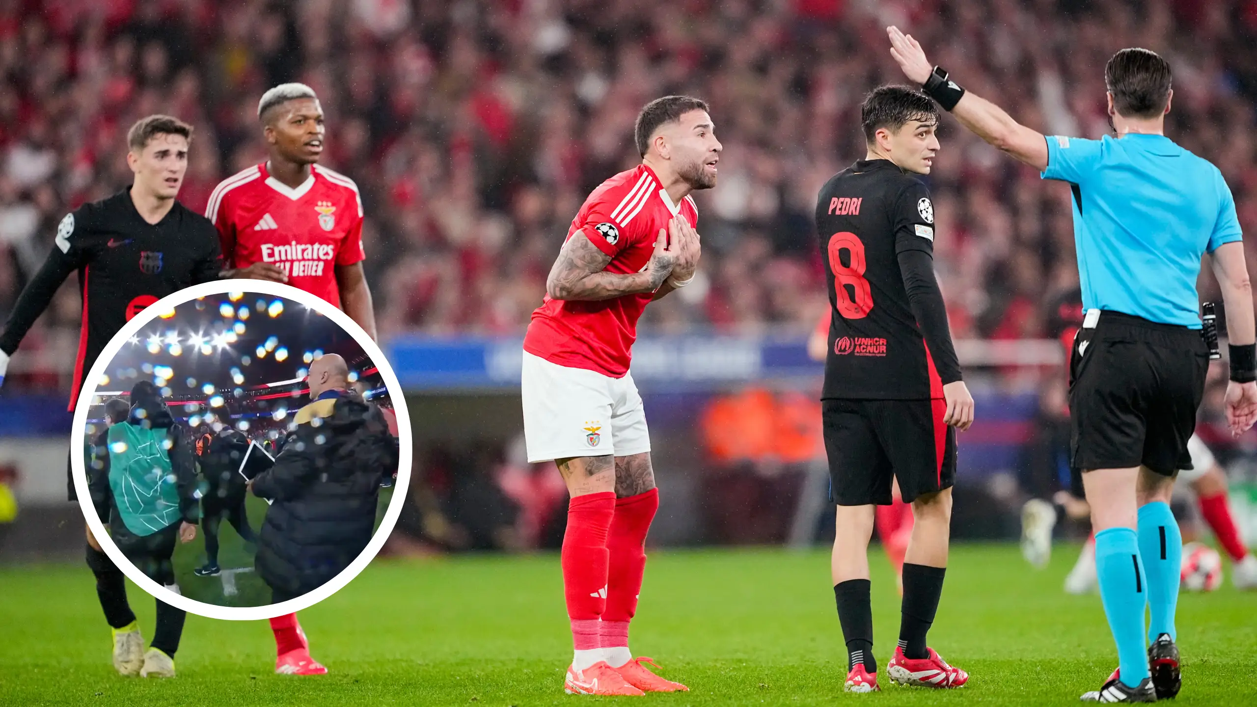 Benfica vs Barcelona descends into chaos as players fight in the tunnel with 'police having to intervene'