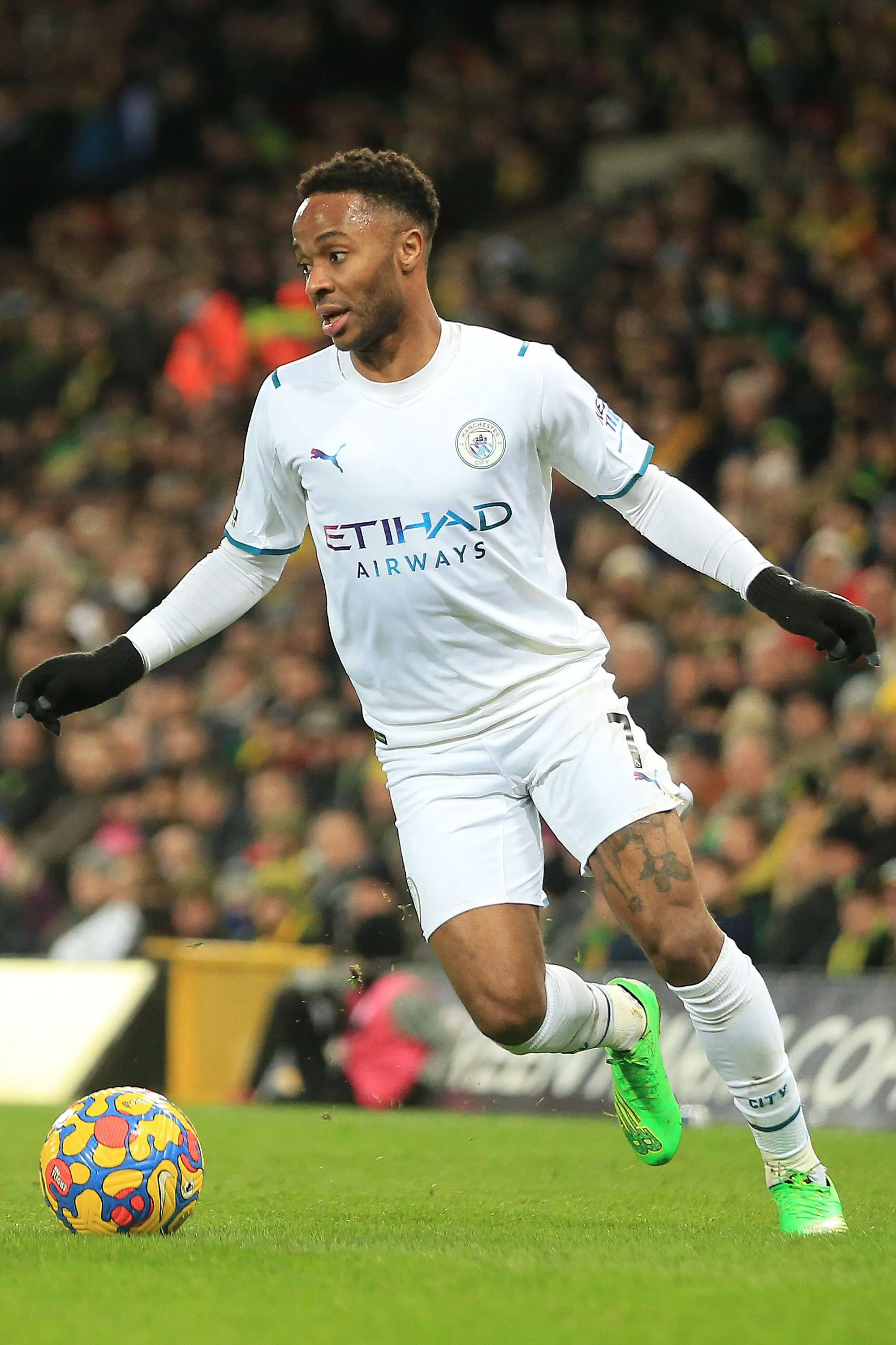 Raheem Sterling of Manchester City in action during the game. (Alamy)