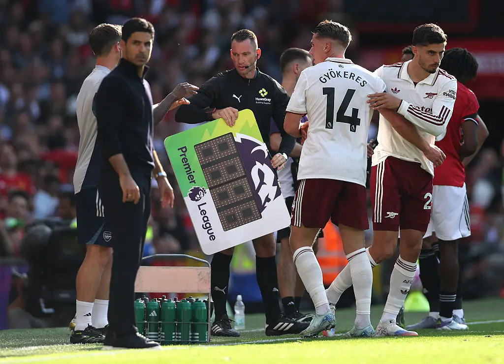 Gyokeres was substituted for Havertz in the second half (Image: Getty)