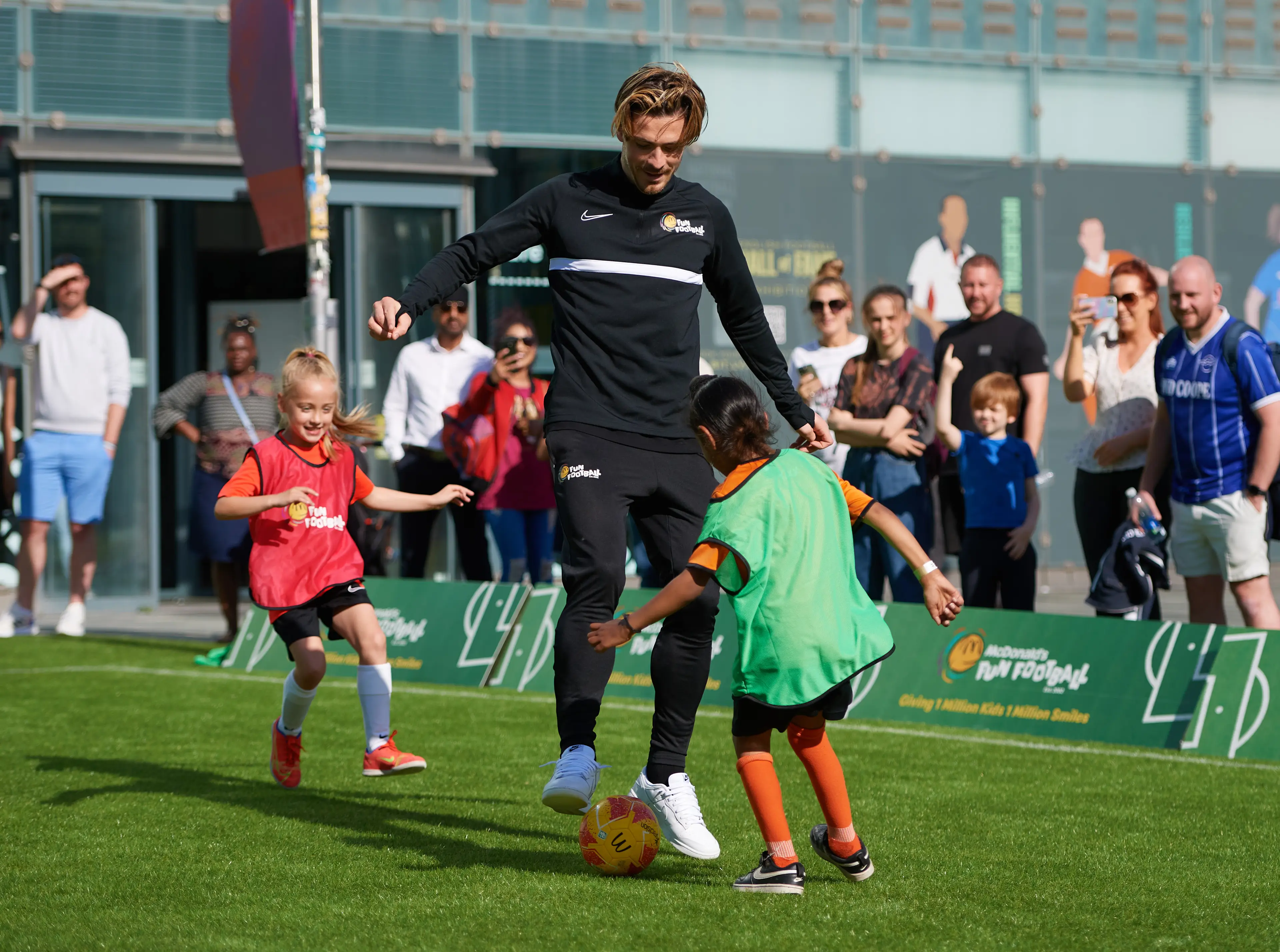 Jack Grealish is an ambassador for McDonald’s Fun Football, which is encouraging kids aged 5-11 across the UK to enjoy their sessions for free (Photo via McDonalds Fun Football)