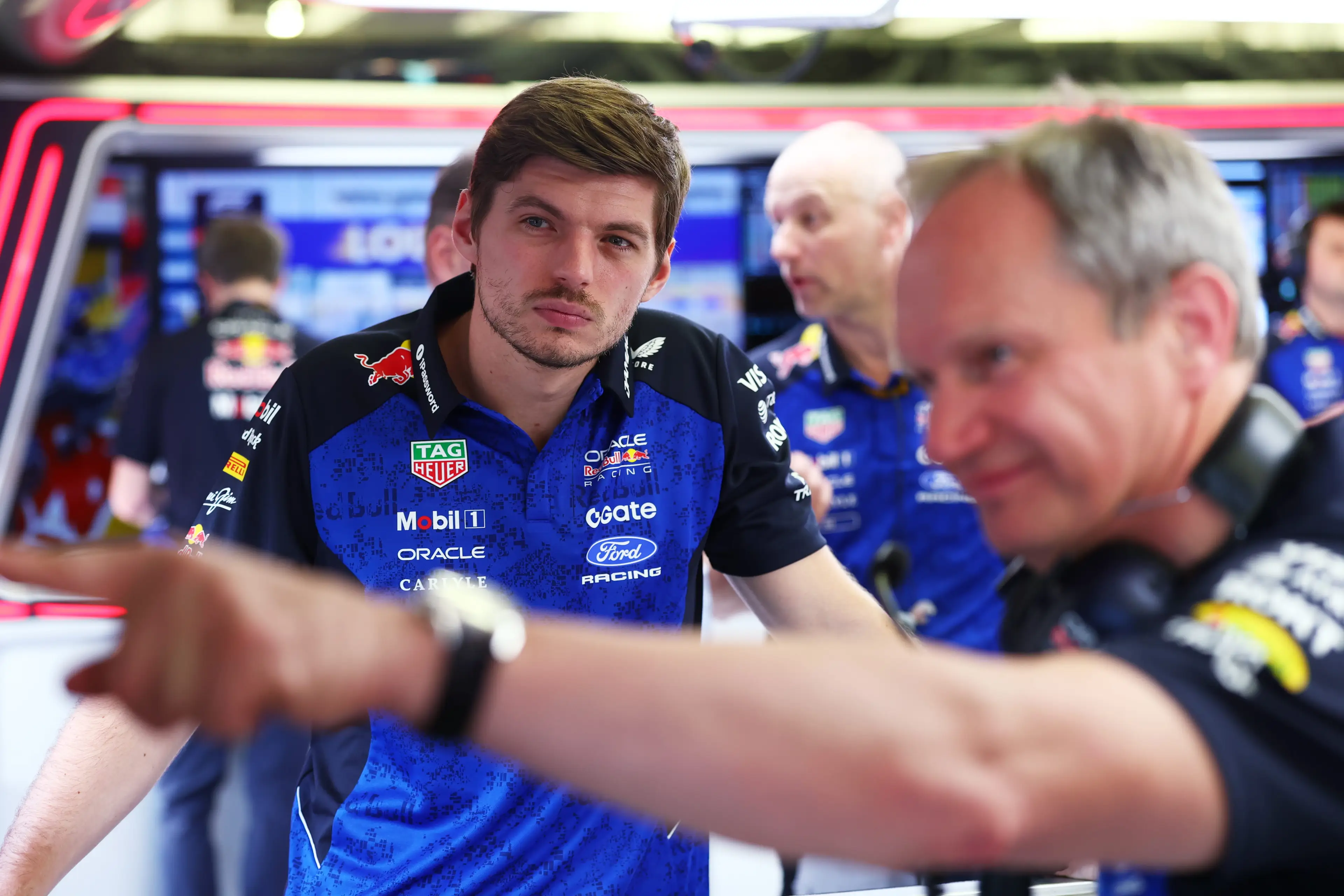 Max Verstappen remained in the garage on day one (Image: Getty)