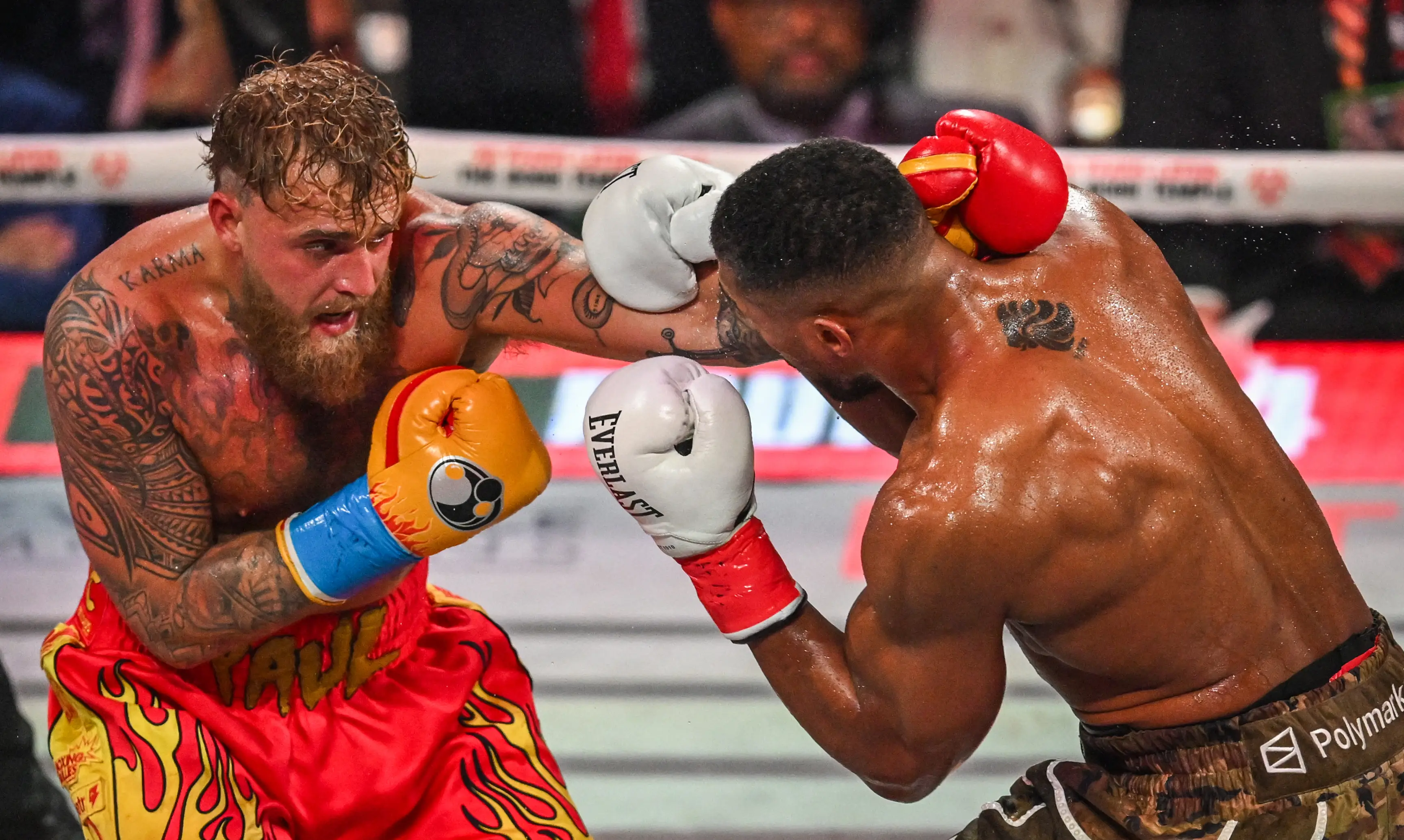 Jake Paul was beaten by Anthony Joshua. Image: Getty