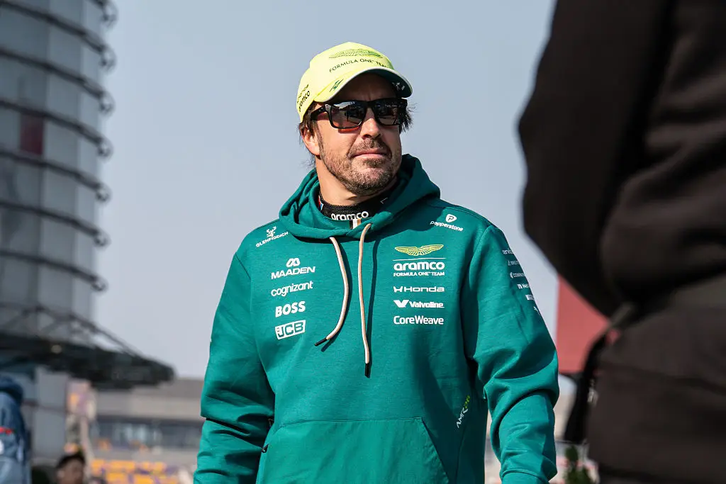 Fernando Alonso was forced to retire from the Chinese Grand Prix early. (Image: Wan Mikhail Roslan/NurPhoto via Getty Images)