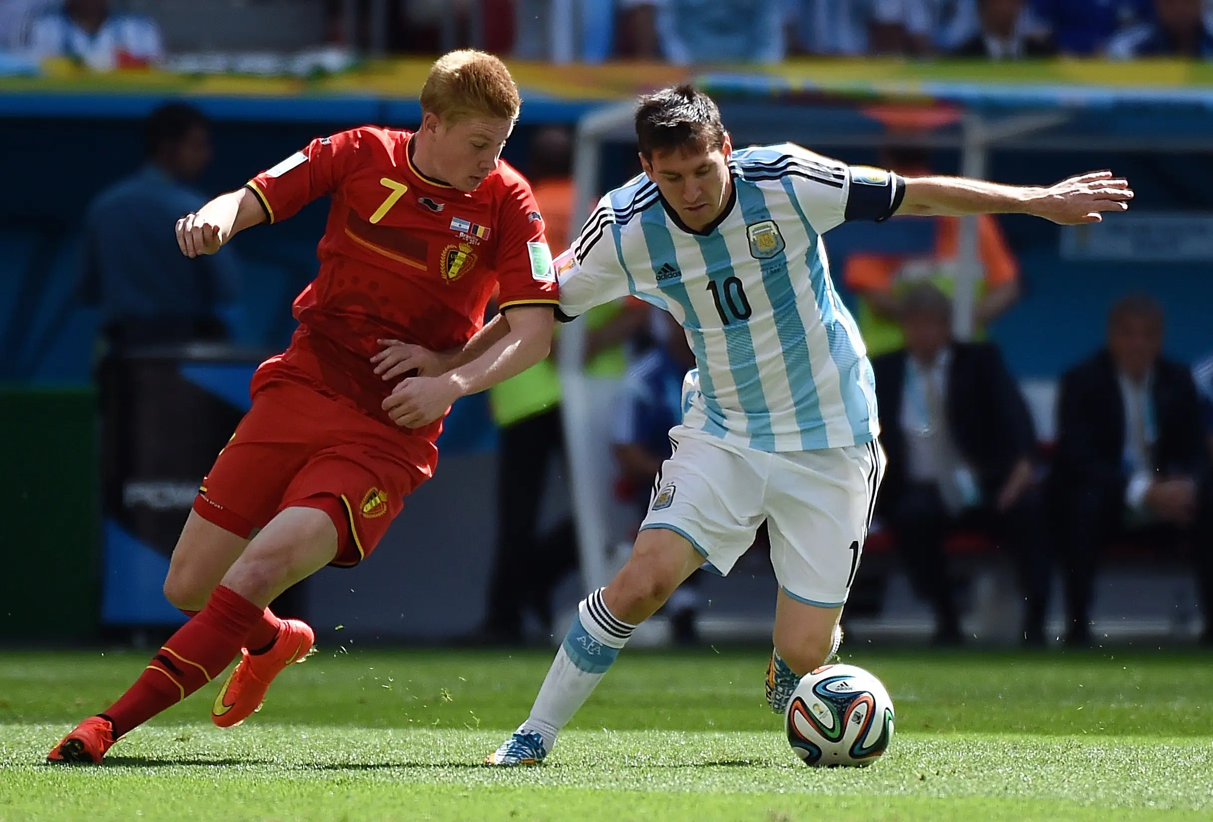 Kevin De Bruyne and Lionel Messi could become teammates at Inter Miami. Image: Getty