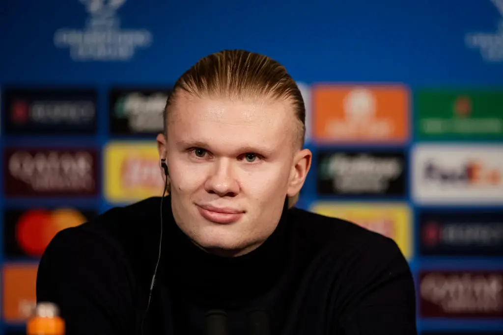 Erling Haaland spoke with media about City's 115 charges ahead of their Champions League clash with Paris Saint-Germain. (Image: Getty)