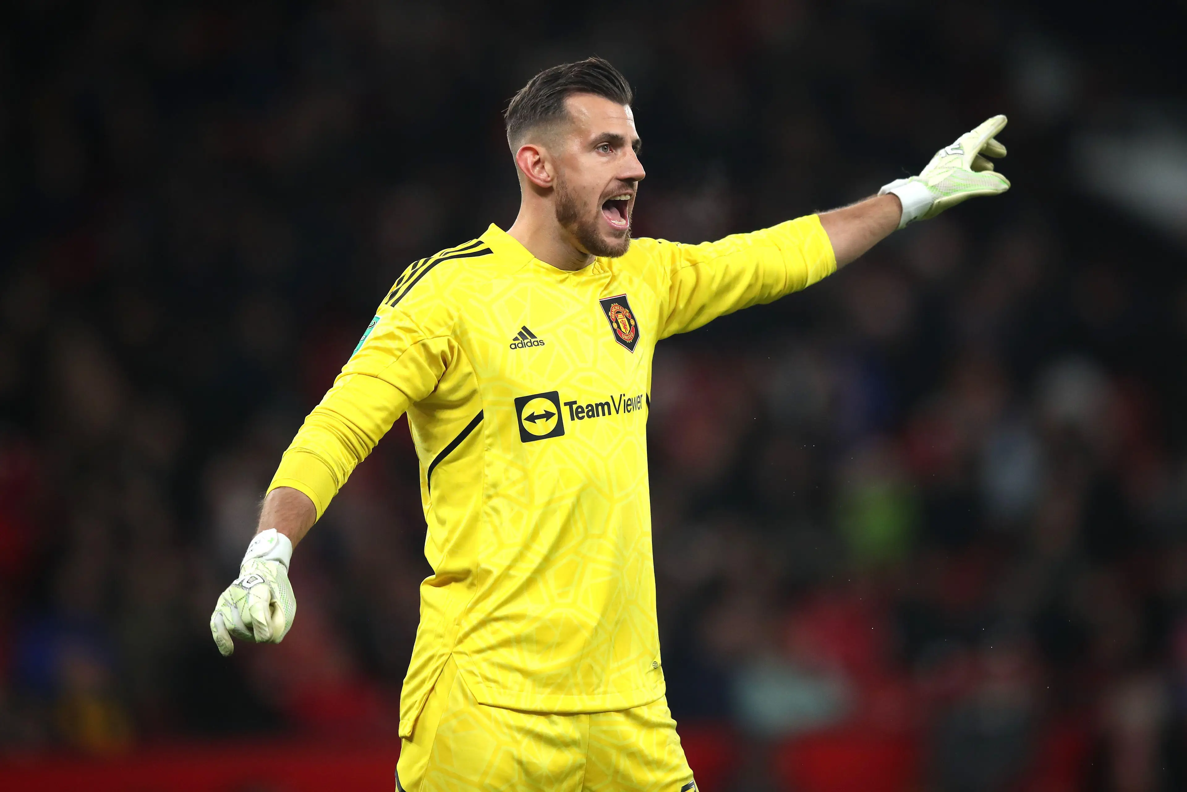 Martin Dubravka in action for Manchester United. Image: Alamy