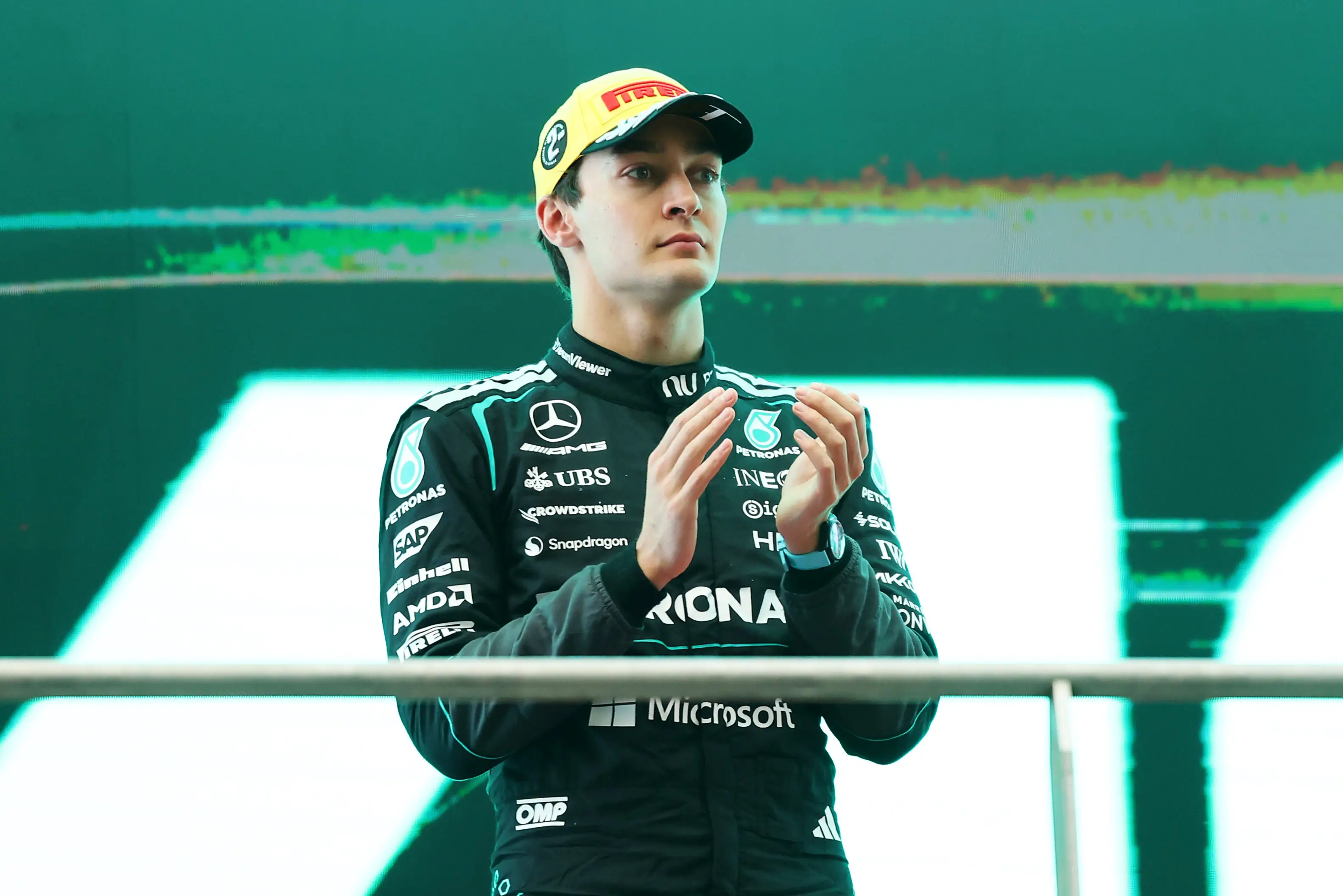 George Russell is the early favourite to win the F1 world championship. Image: Getty