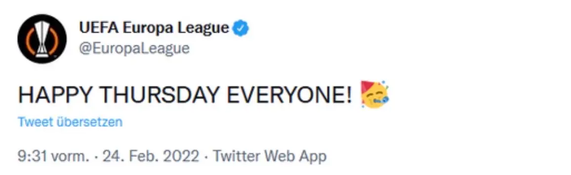 The Europa League posted this message on its account on Thursday (Image: PA)