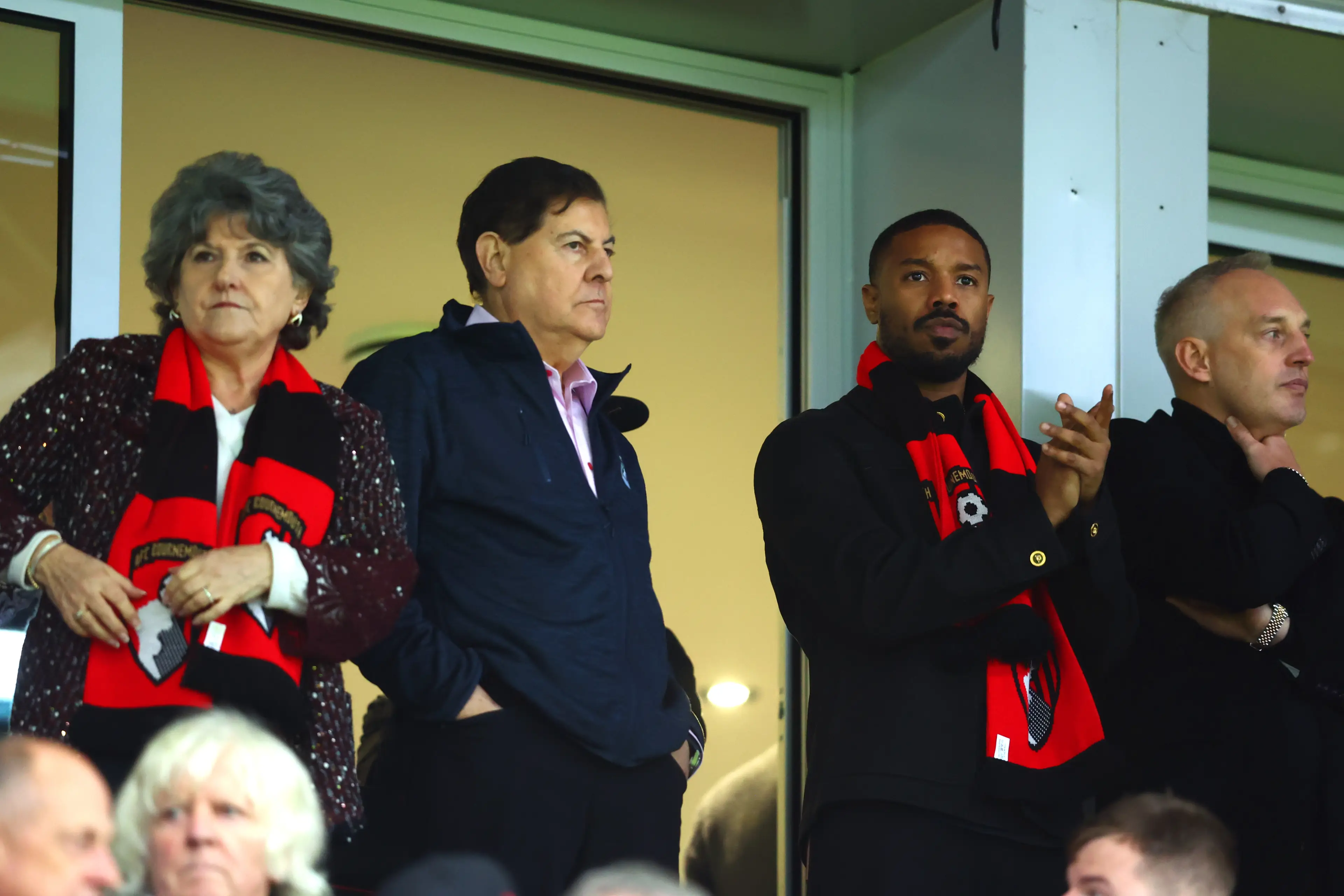 Michael B. Jordan attends Bournemouth's clash against Crystal Palace. Image credit: Getty