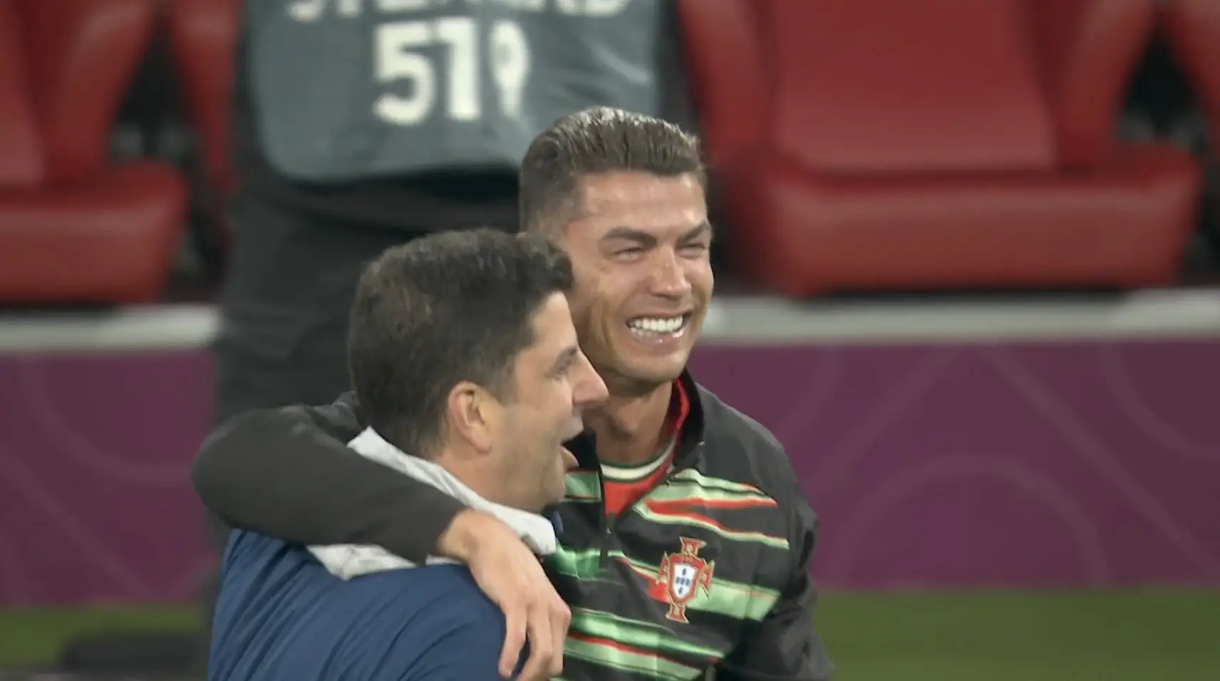 Ronaldo was in tears after the full-time whistle. Image credit: ITV/X