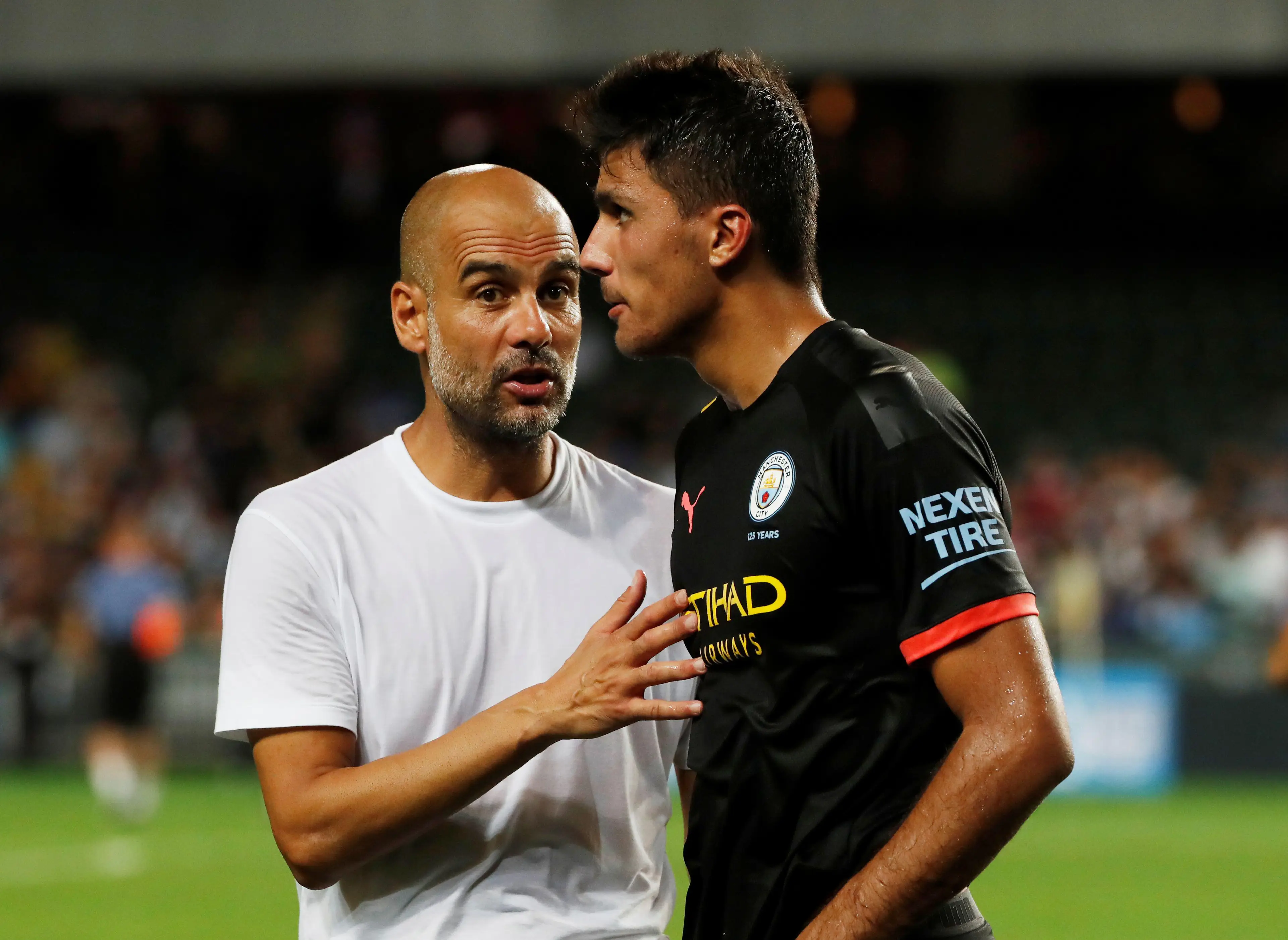 Manchester City manager Pep Guardiola with Rodri. REUTERS / Alamy