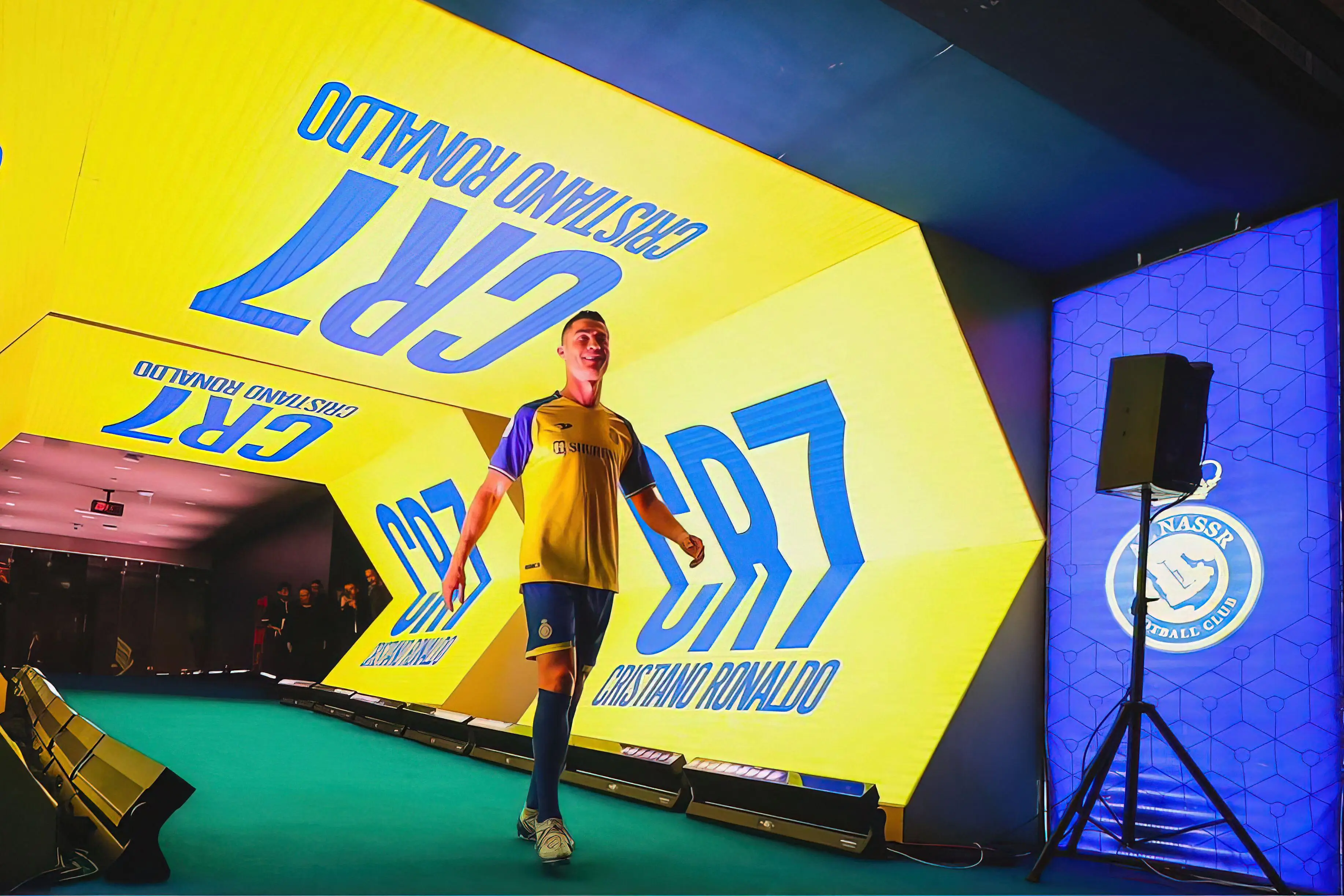 Cristiano Ronaldo presented as an Al Nassr player. Image: Alamy 