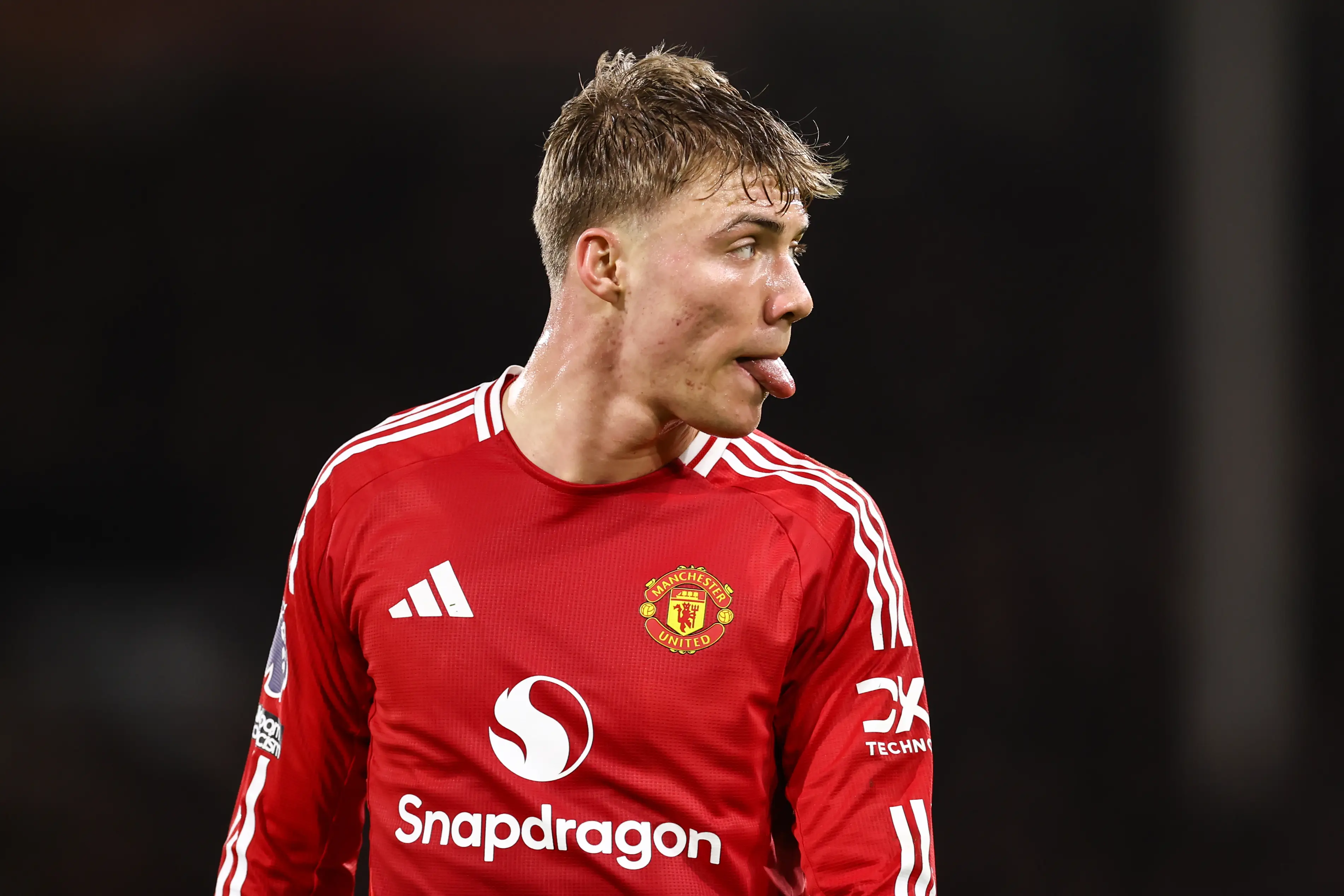 Manchester United striker Rasmus Hojlund is badly out of form. Image: Getty