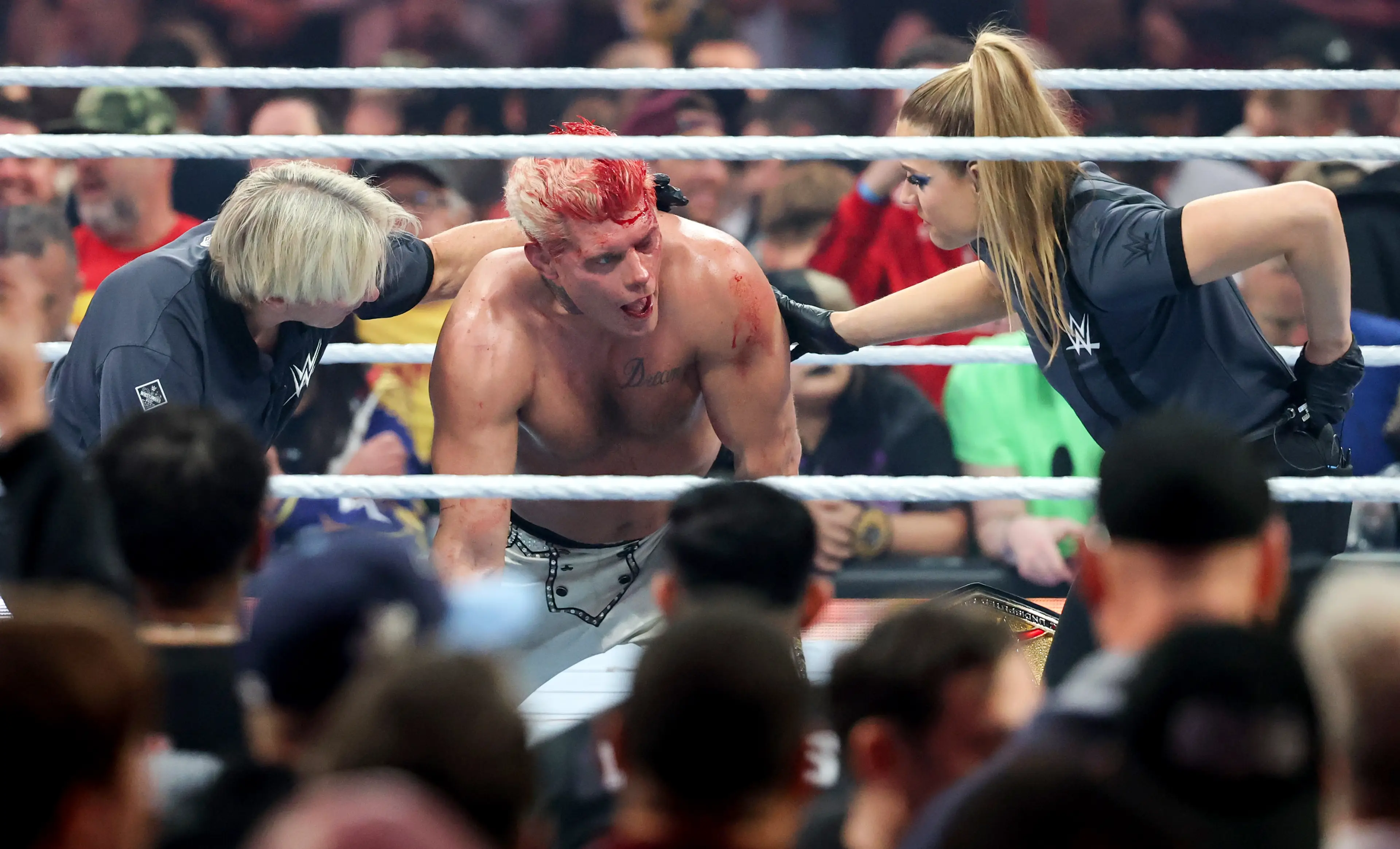 Cody Rhodes suffered a nasty injury at WrestleMania. Image: Getty