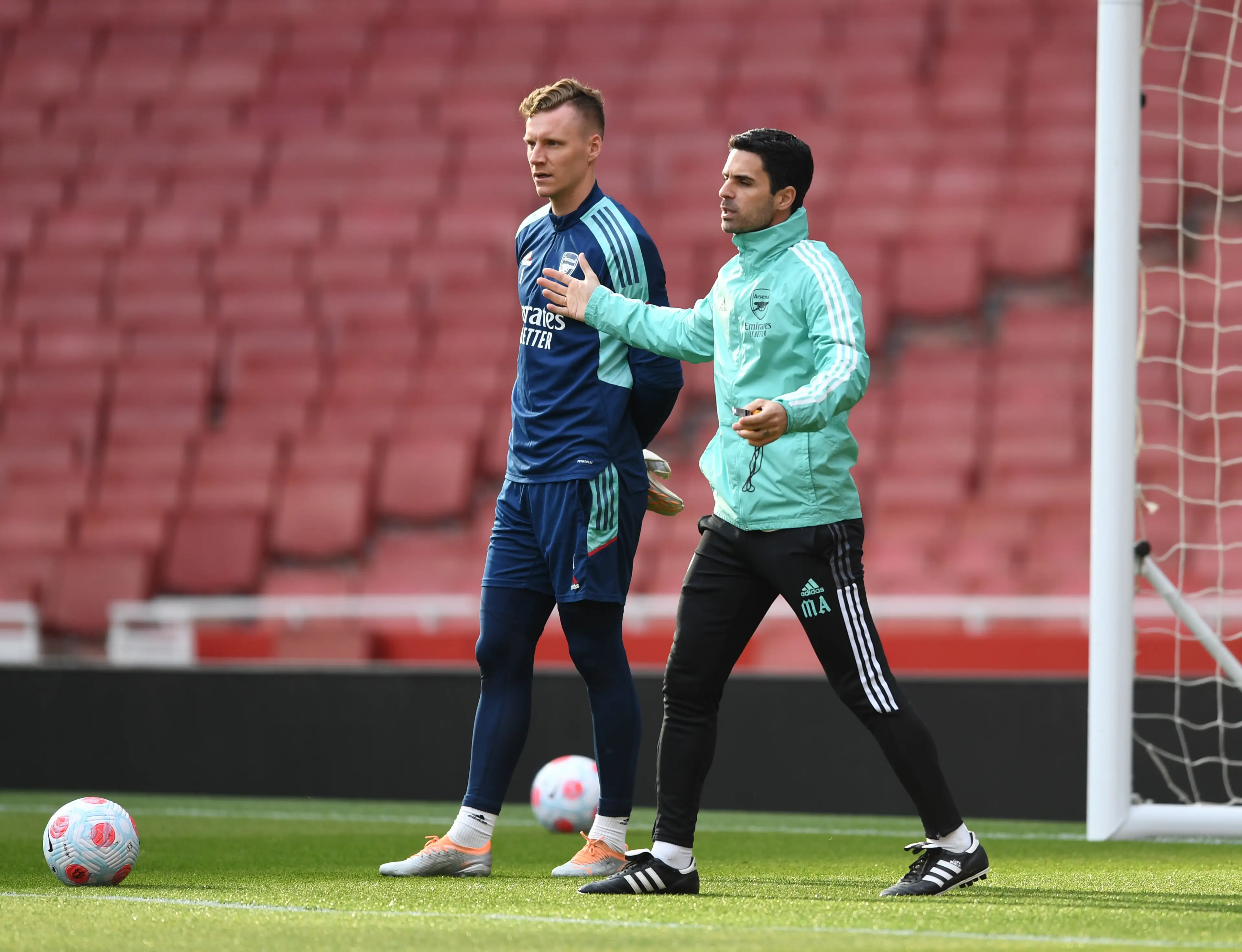 Leno played under Arteta at Arsenal for three seasons before moving to Fulham. Image: Getty