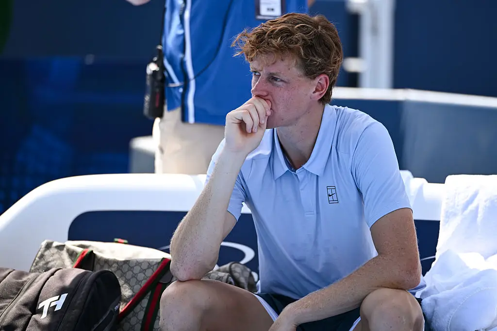 Jannik Sinner retired from his Cincinnati final clash with Carlos Alcaraz. (Image: Daniel Kopatsch/Getty Images)