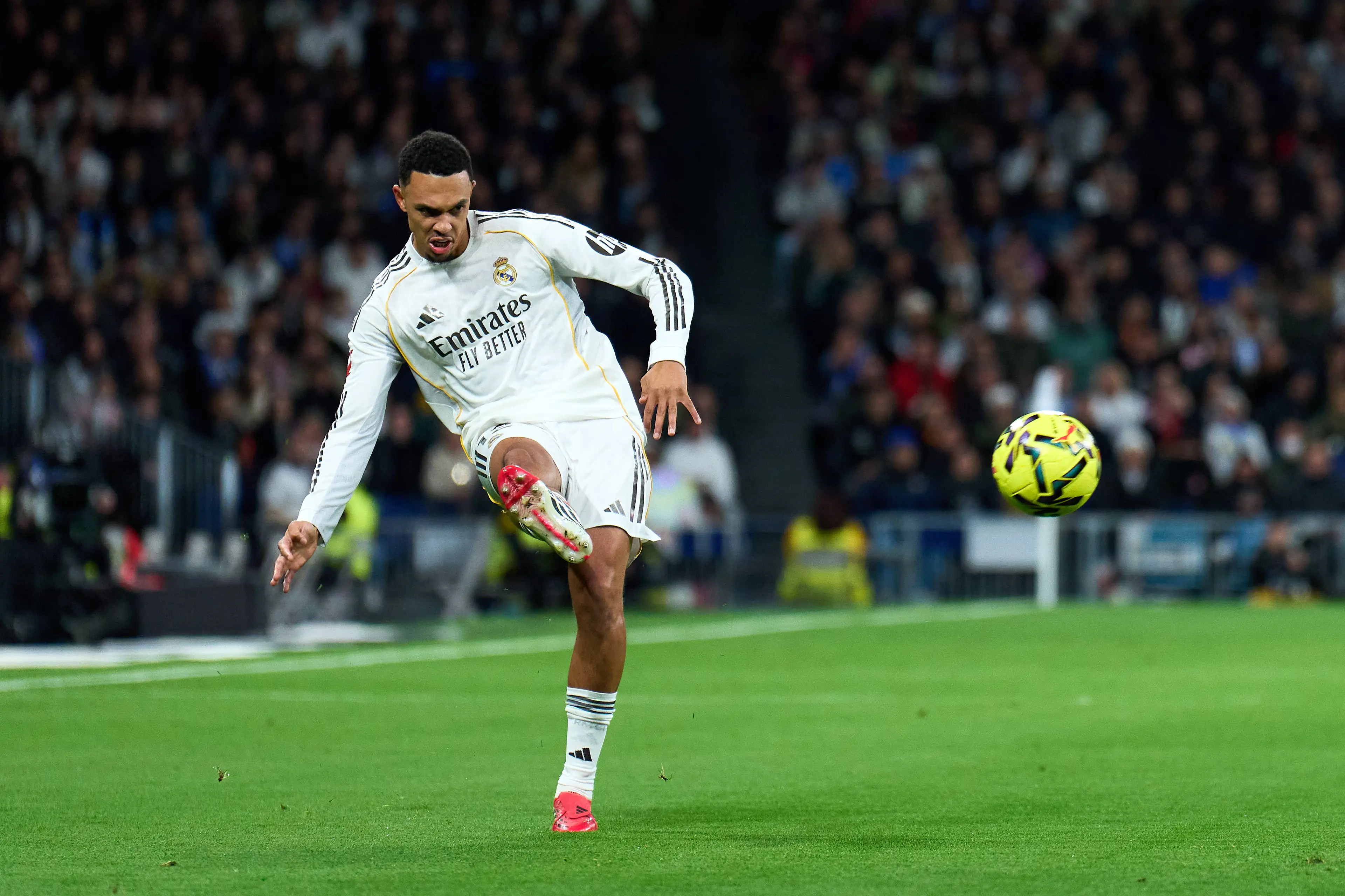 Trent Alexander-Arnold set up Gonzalo Garcia for Real Madrid's opening goal against Real Sociedad. Image: Getty 