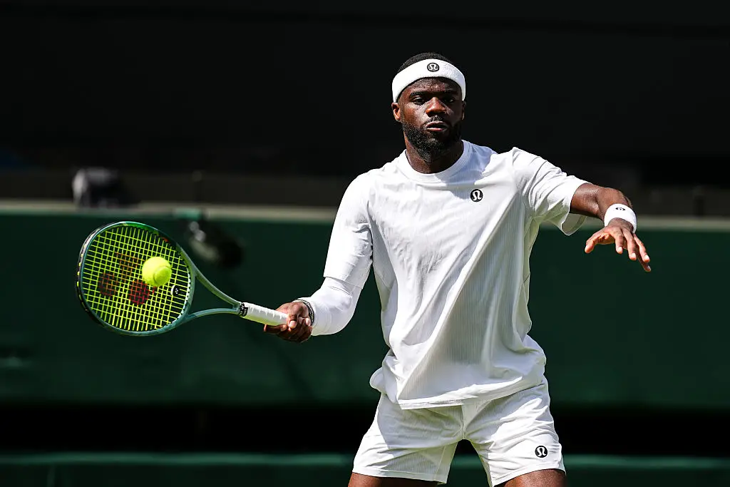 Frances Tiafoe in action at Wimbledon (Credit:Getty)