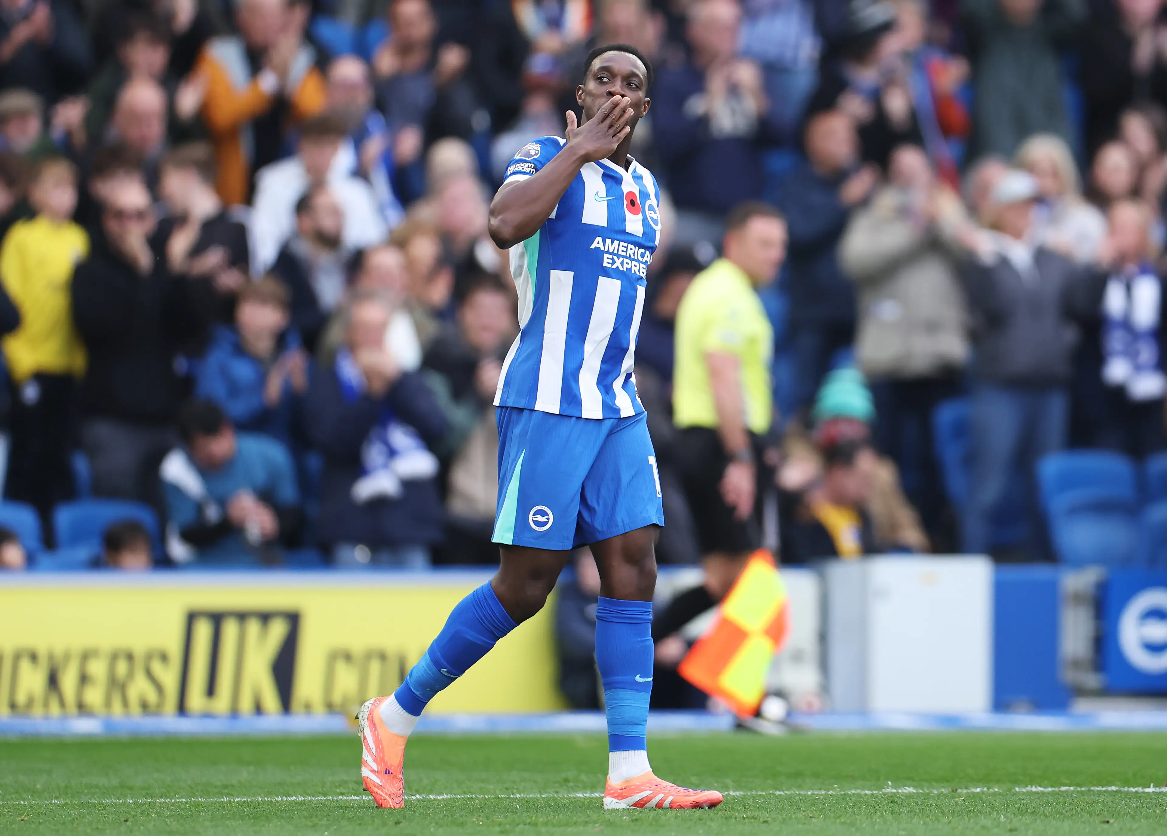 Danny Welbeck has not been included in Thomas Tuchel's England squad despite his impressive form at Brighton. Image: Getty