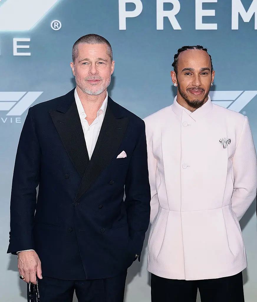 Brad Pitt and Lewis Hamilton (Credit:Getty)