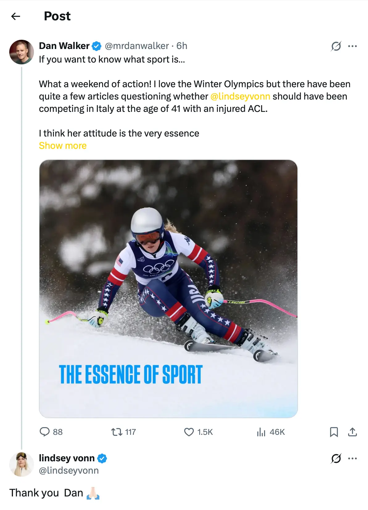 Image: X/@lindseyvonn