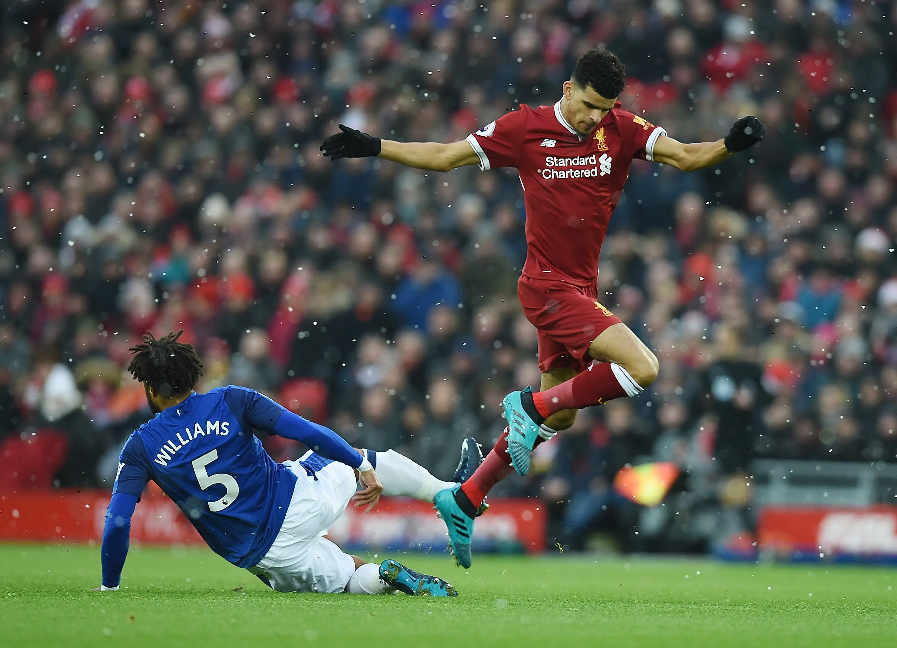 Dominic Solanke playing for Liverpool. Image: Getty
