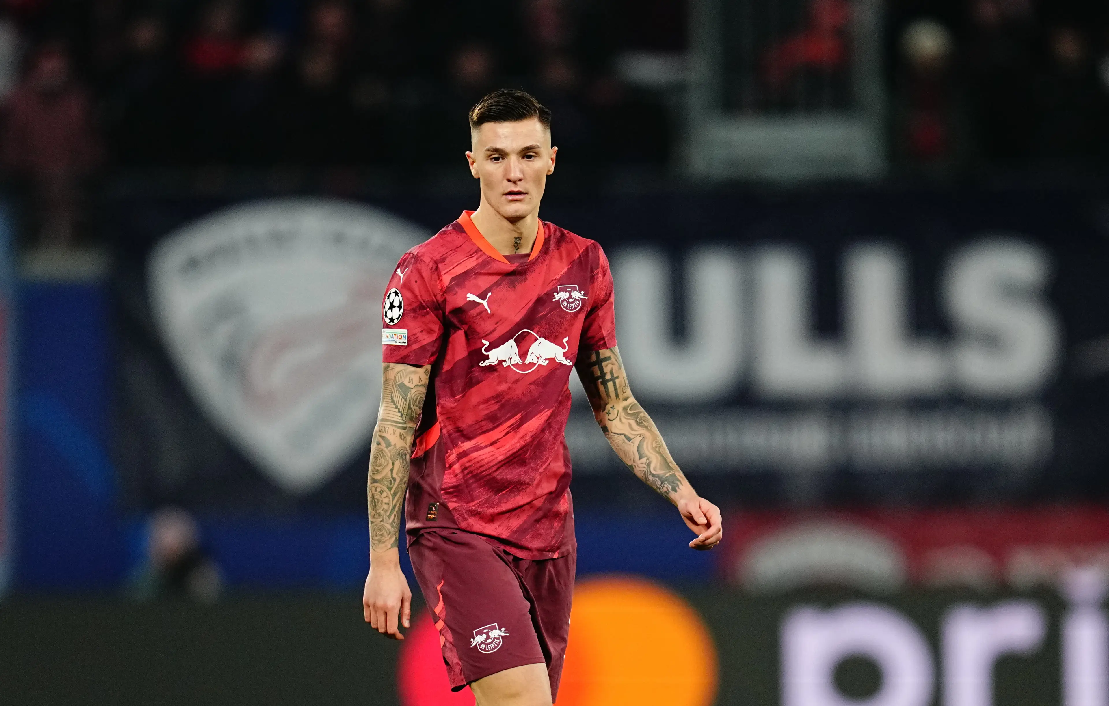 Benjamin Sesko is nearing a move to Manchester United. Image: Getty