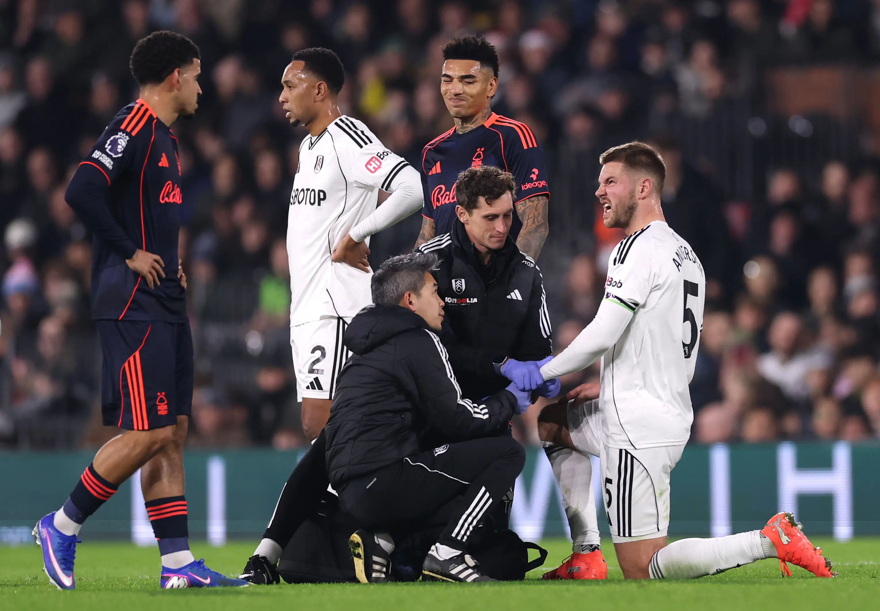 Joachim Andersen received treatment. Image: Getty