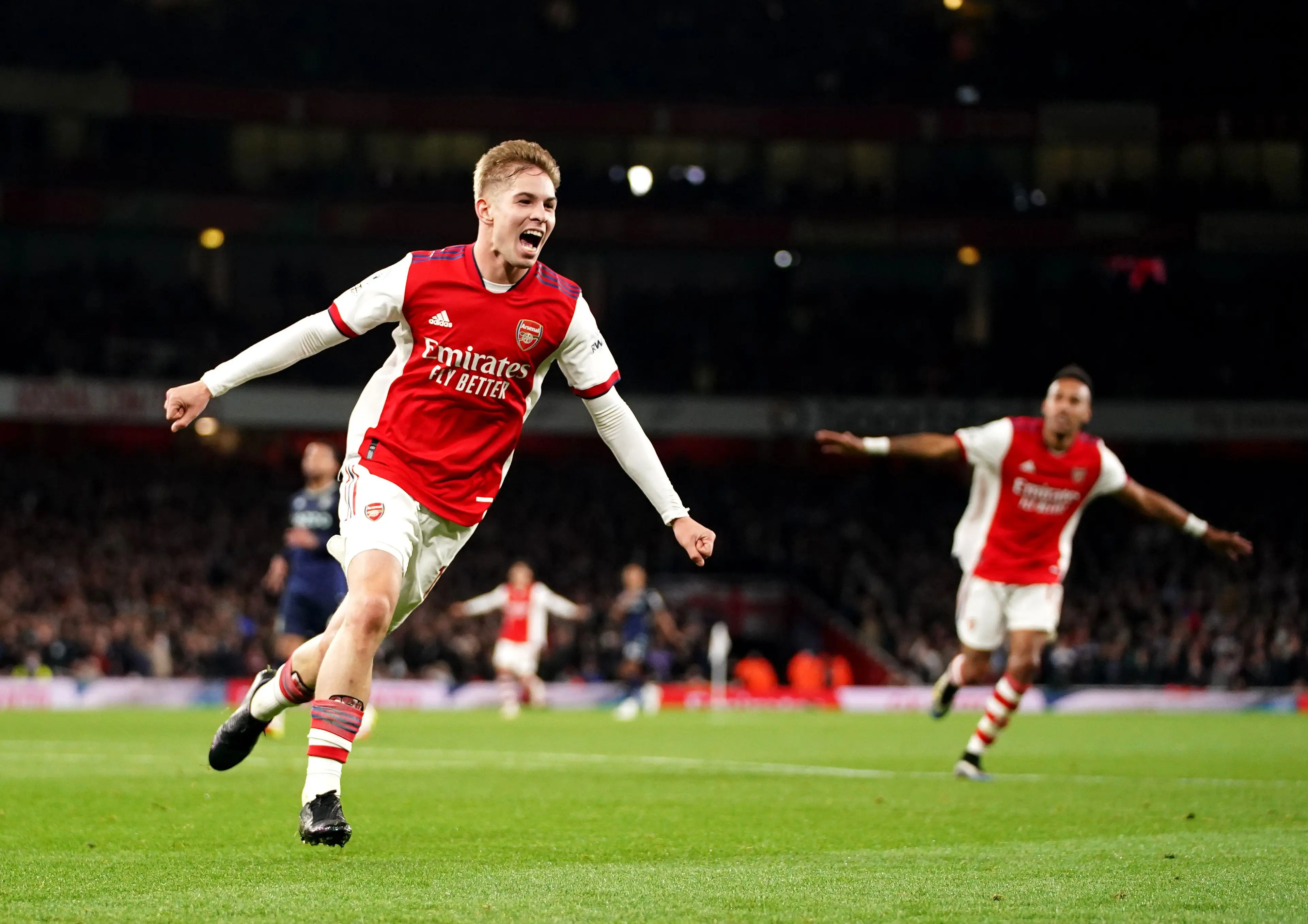 Emile Smith Rowe celebrating for Arsenal. (Alamy)