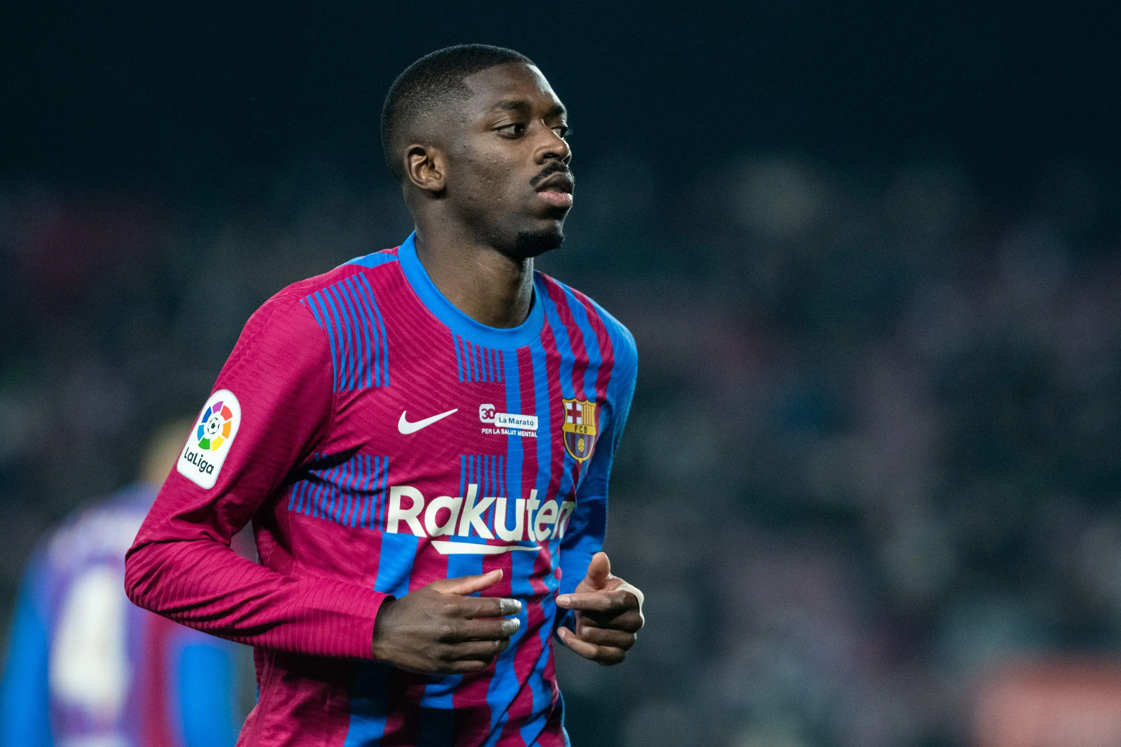 Dembele is out of contract at the end of the season (Image: Alamy)