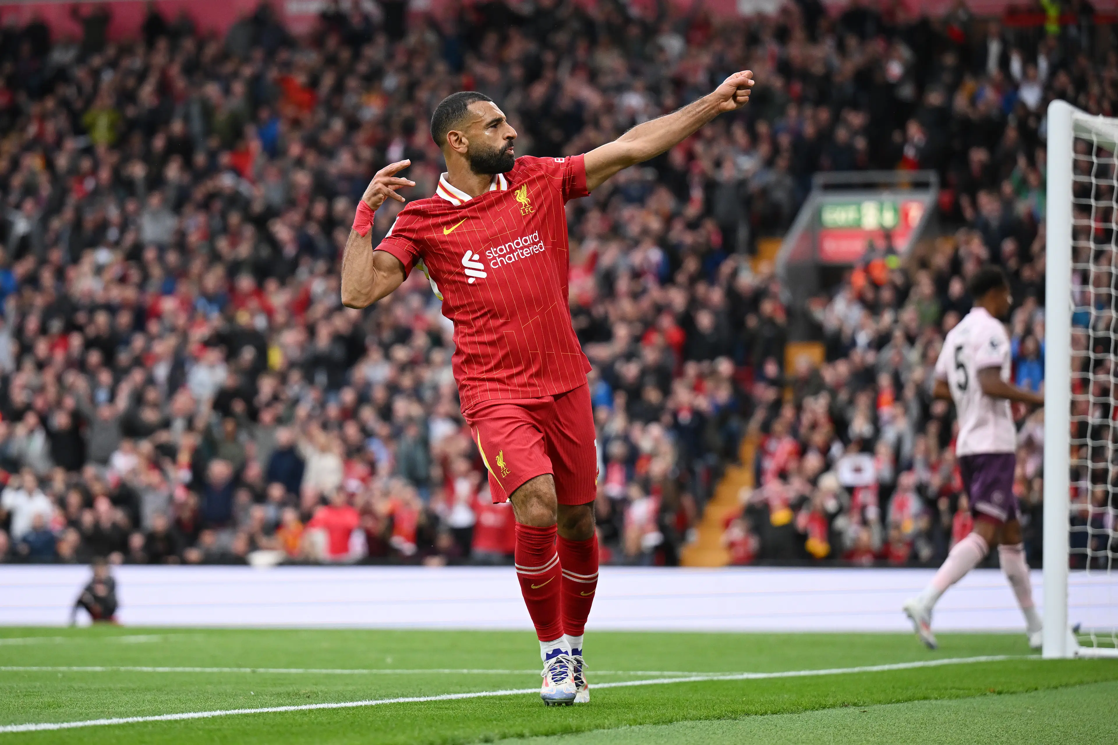 Mo Salah has adopted a new celebration. [Getty]