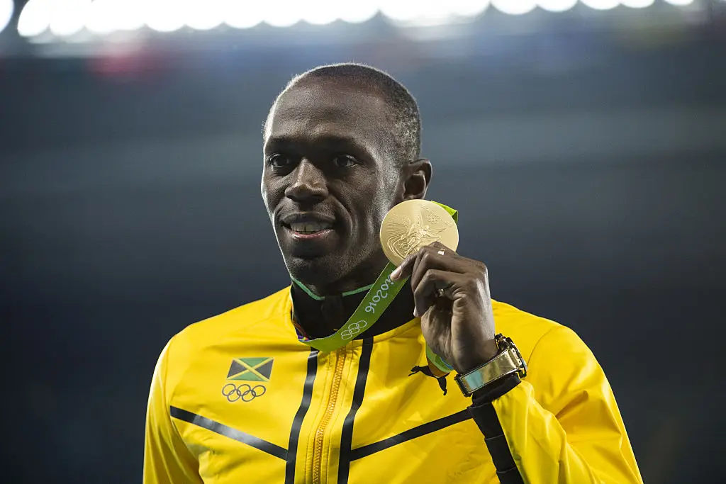 Usain Bolt after winning Gold- Getty