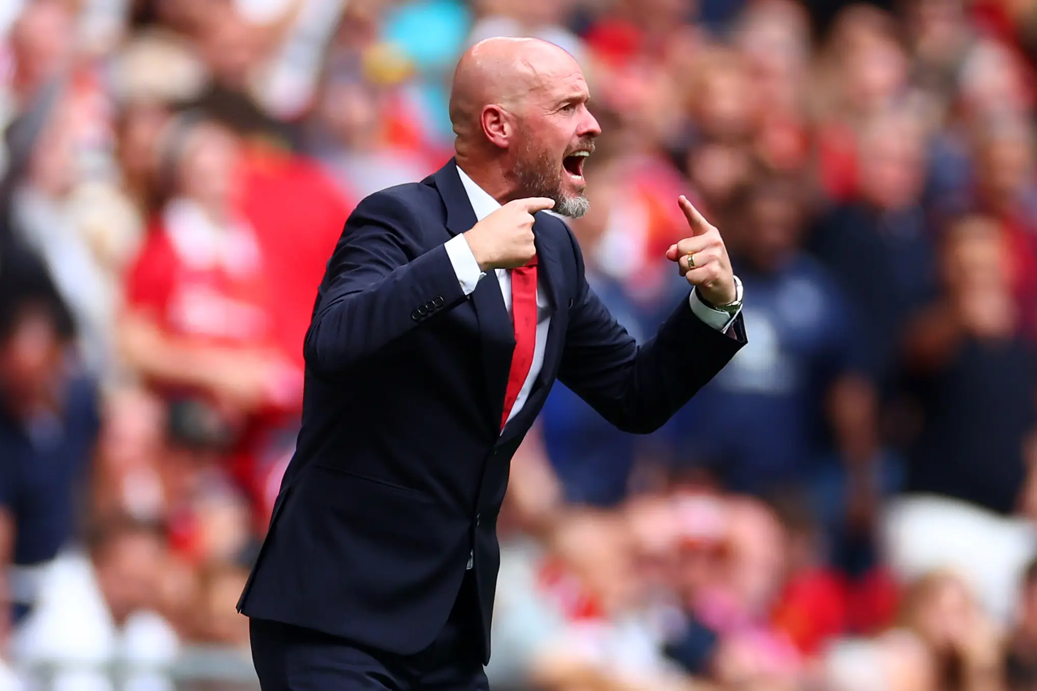 Manchester United manager Erik ten Hag is already under pressure. Image: Getty 