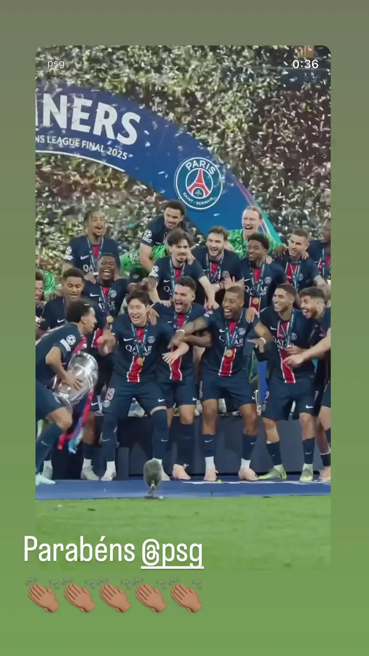 Neymar's Instagram story (Neymar Jr IG)