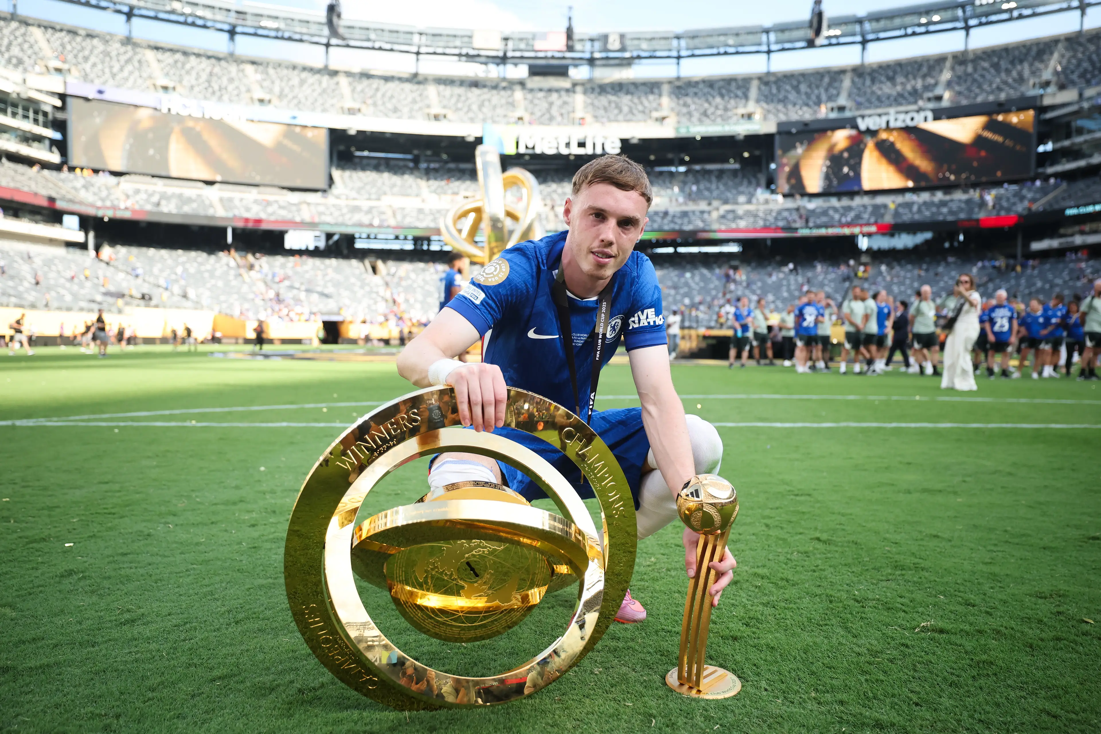 Cole Palmer received the Adidas golden ball for his stunning display against PSG. Image: Getty