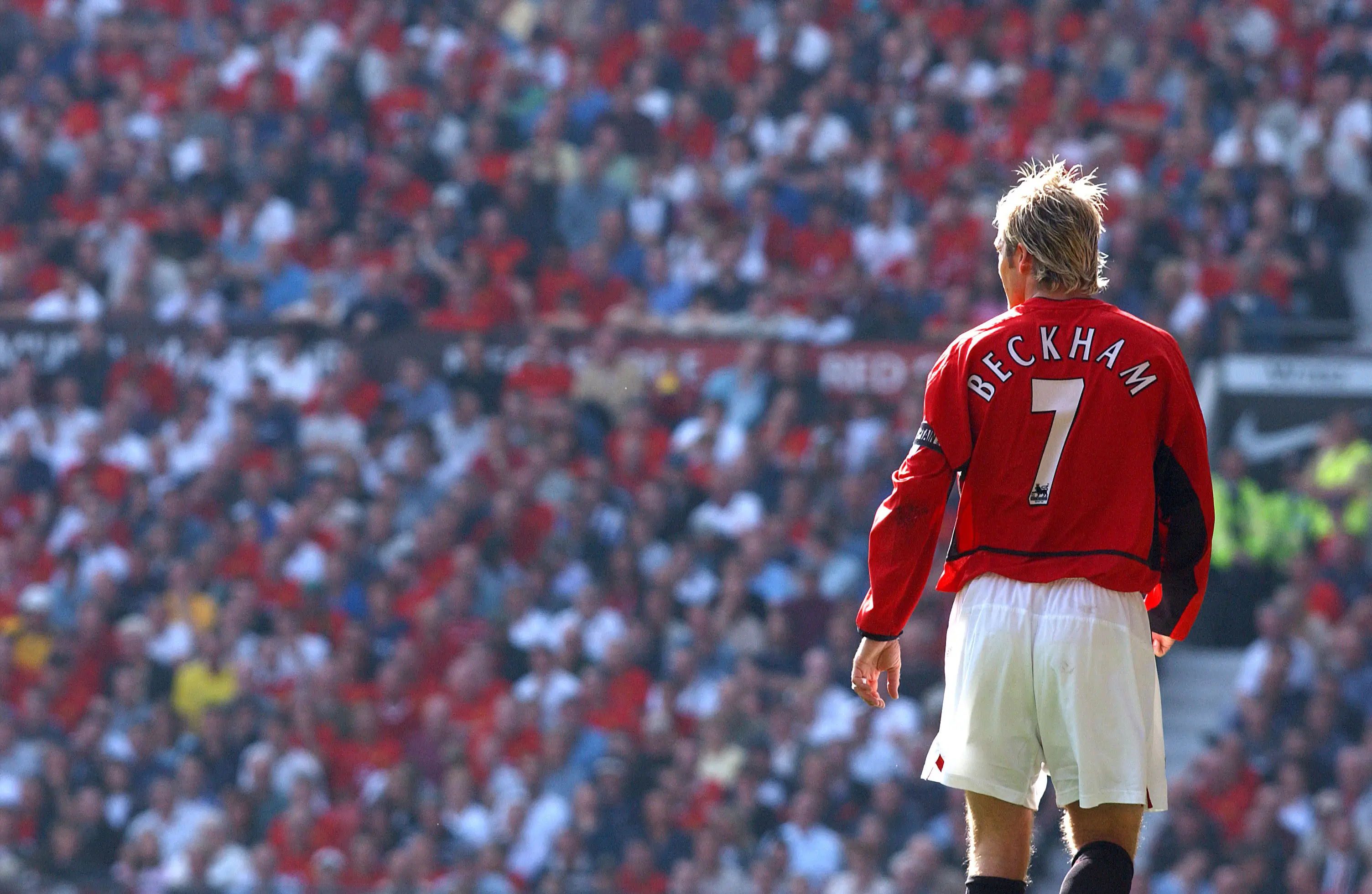 David Beckham wore the iconic No.7 shirt at Manchester United. Image: Getty 