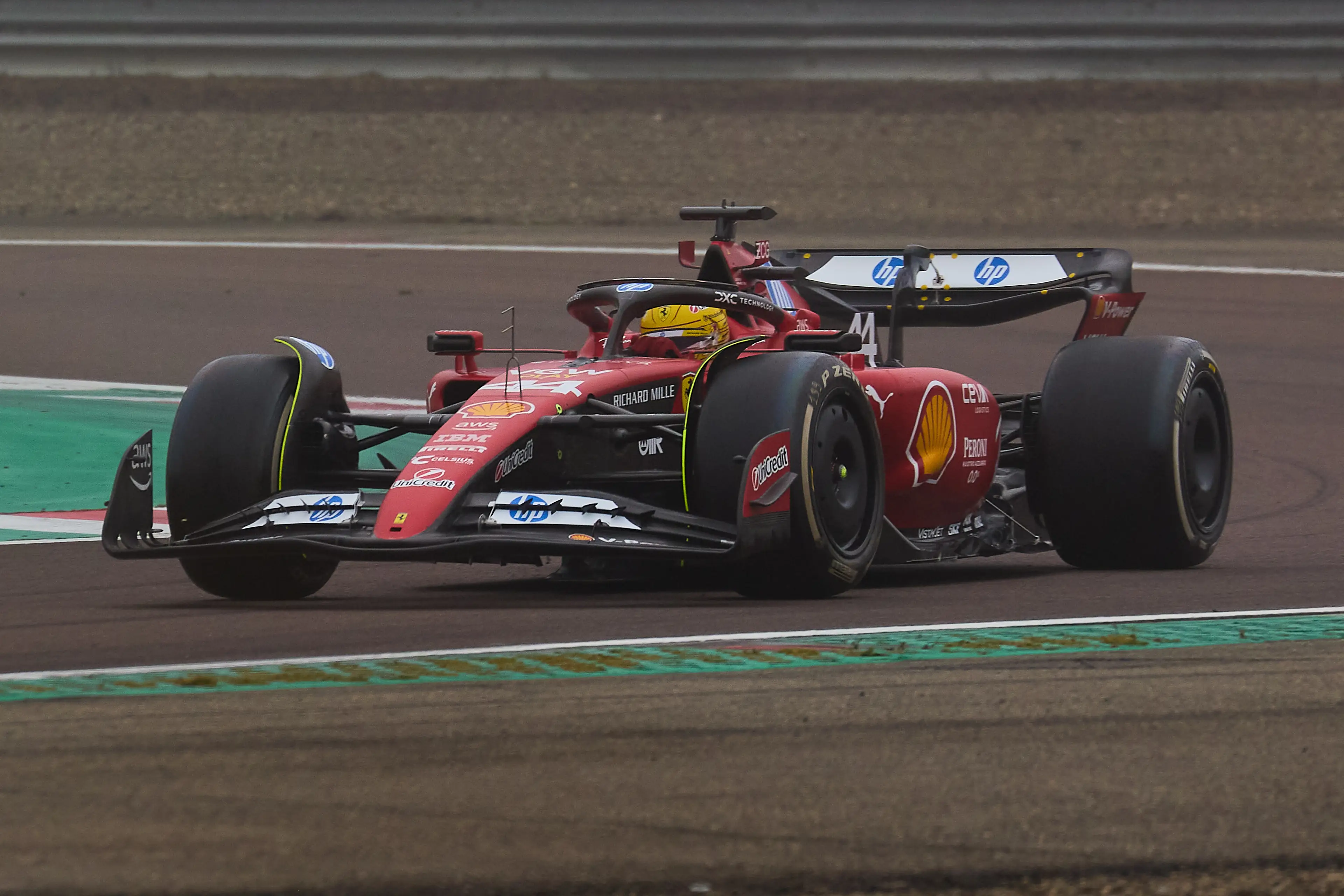 Lewis Hamilton drove his first test session for Ferrari on Wednesday. Image: Getty