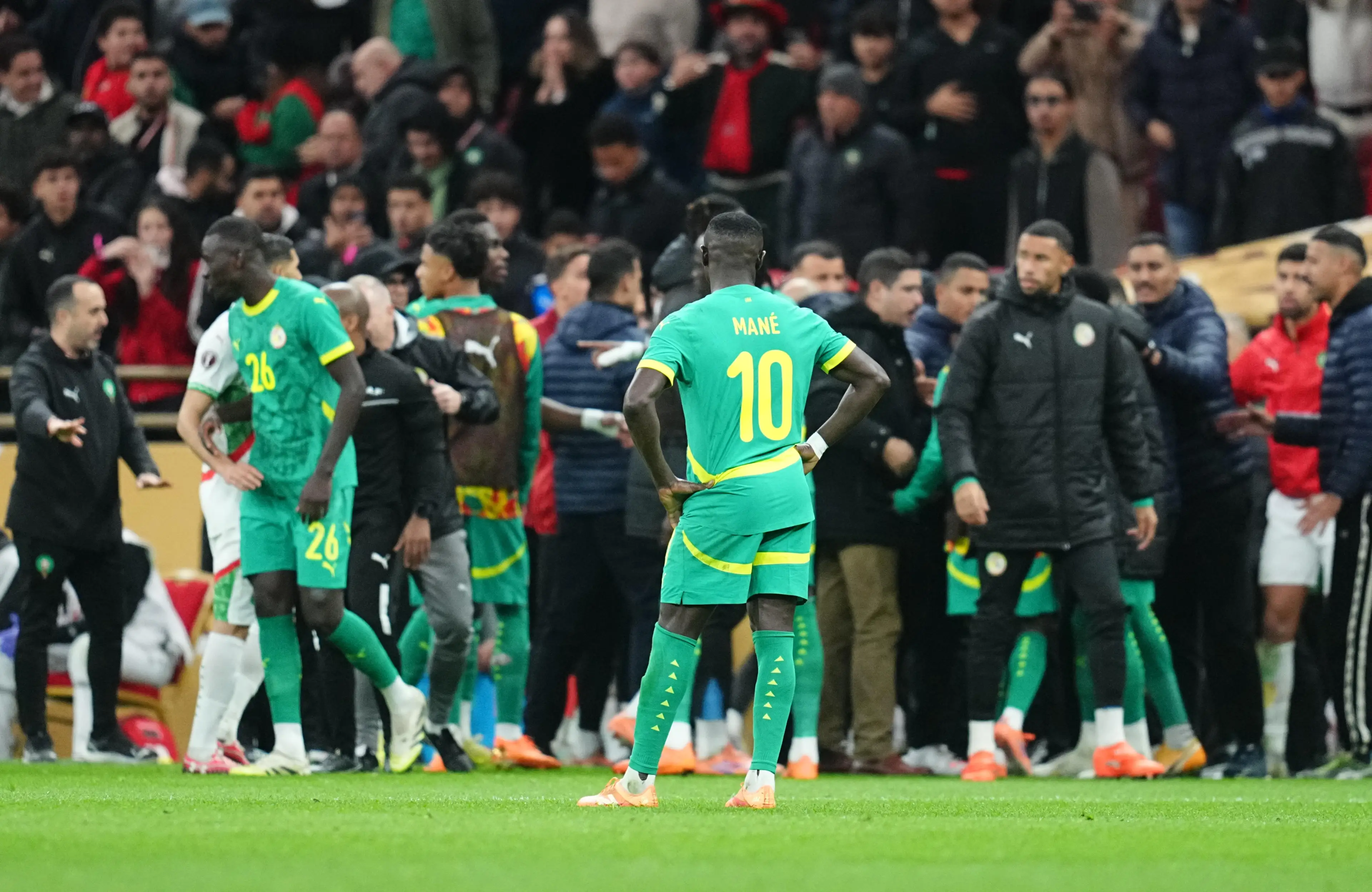 Sadio Mane ordered his Senegal teammates to return to the pitch. Image credit: Getty