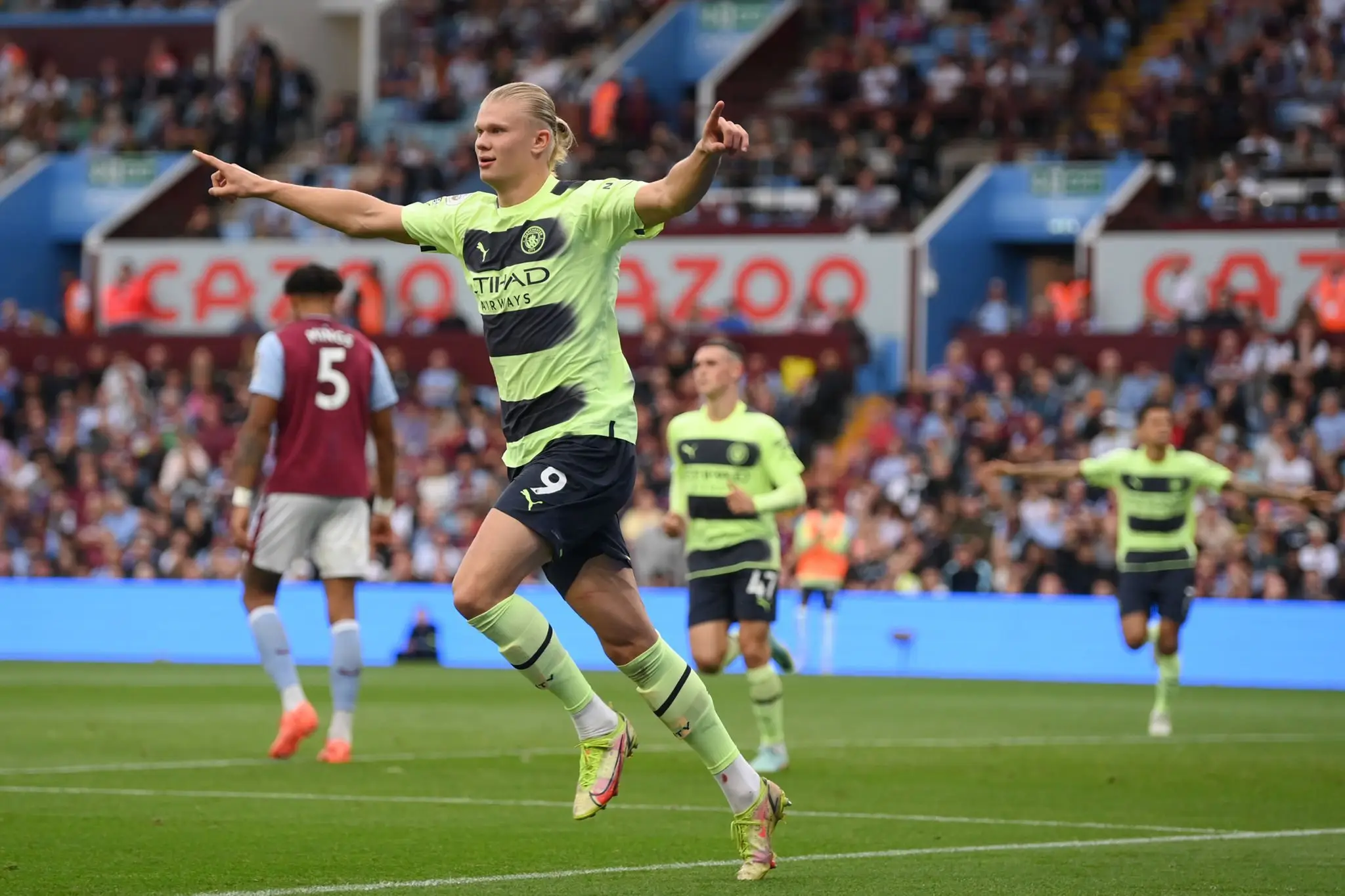 Erling Haaland took his Premier League tally for the season to 10 goals against Aston Villa (Alamy)